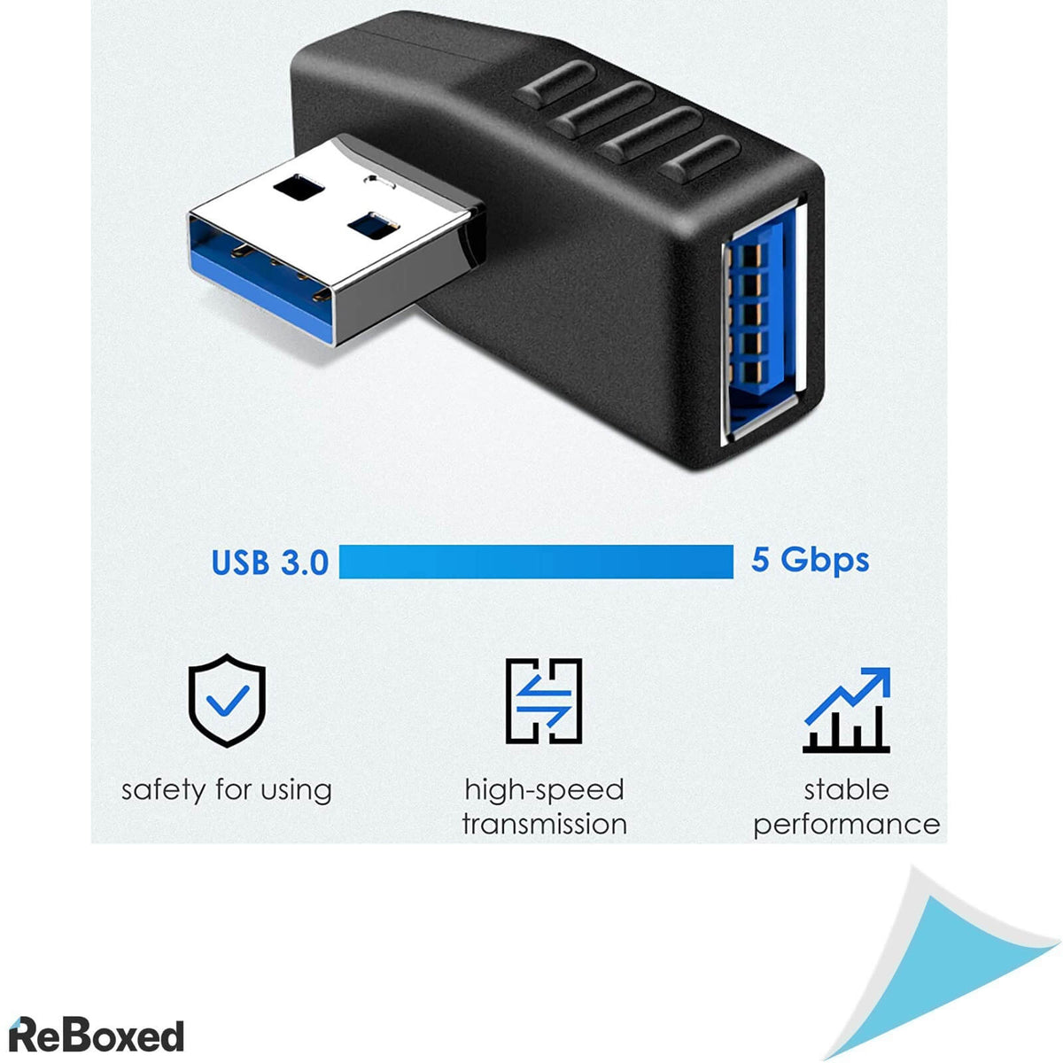 Kimilar Set 2 Adaptoare USB 3.0 M to F Unghi 90 270 grade