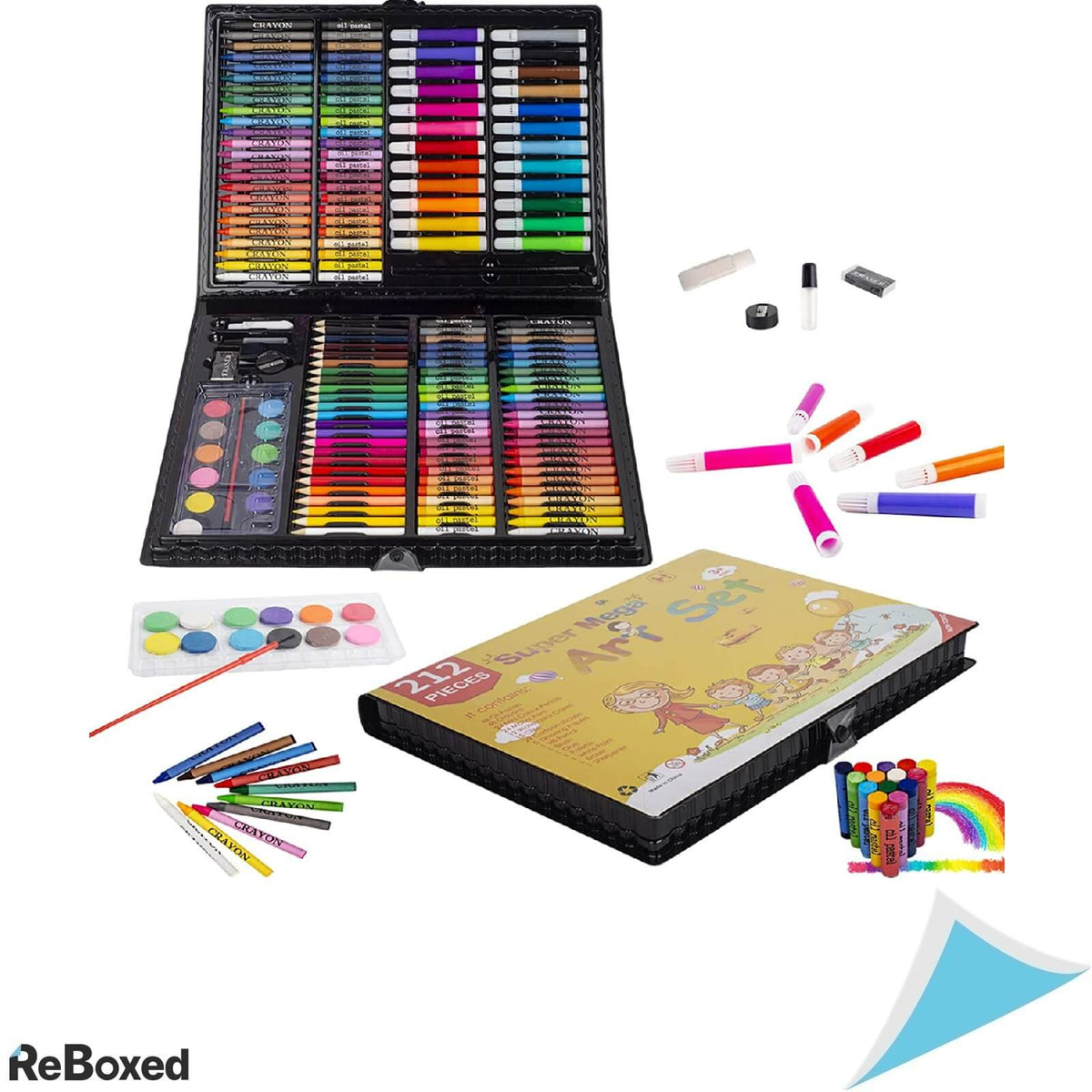 Kinspory Trusa de Desenat Acuarele Carioci cu 212 piese