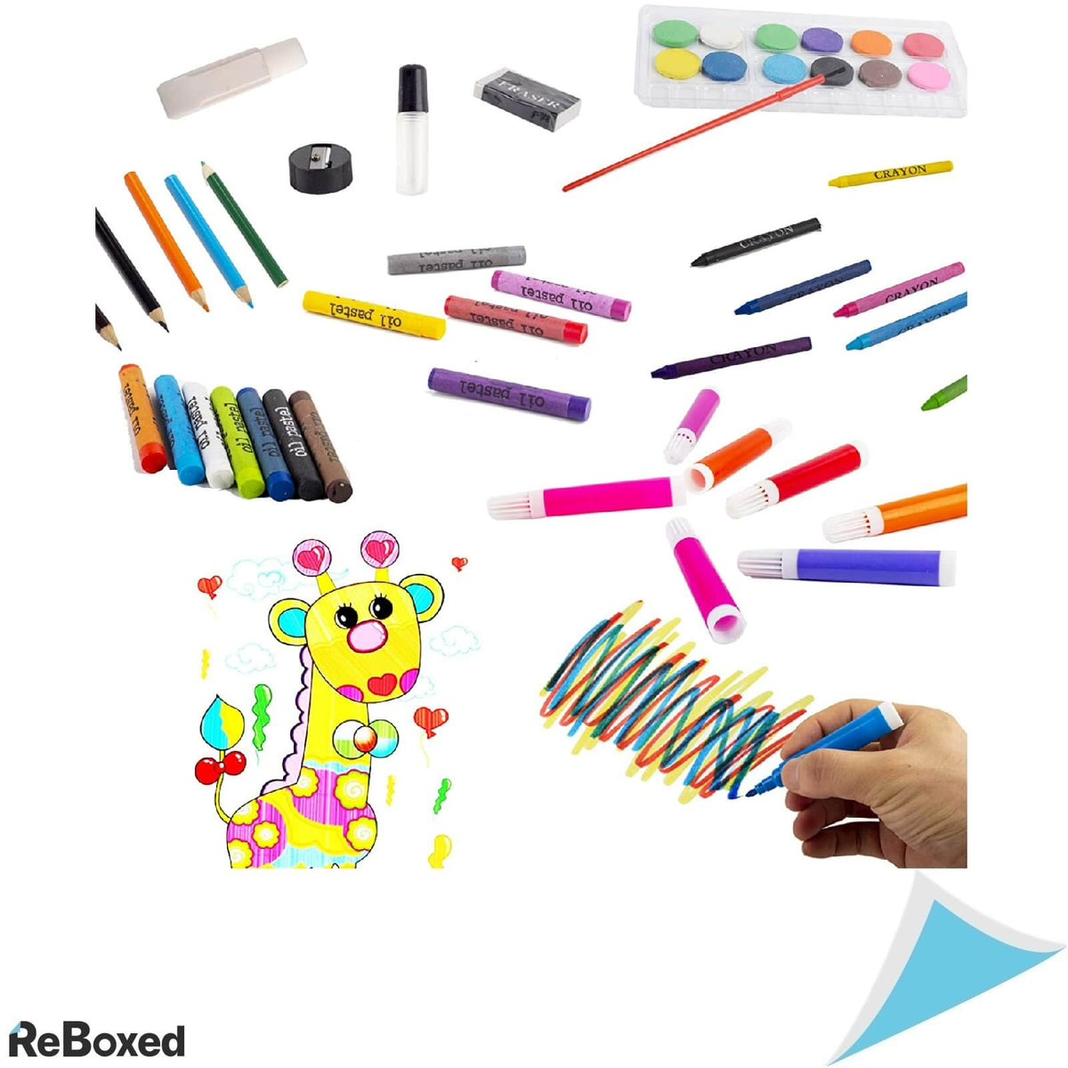 Kinspory Trusa de Desenat Acuarele Carioci cu 212 piese