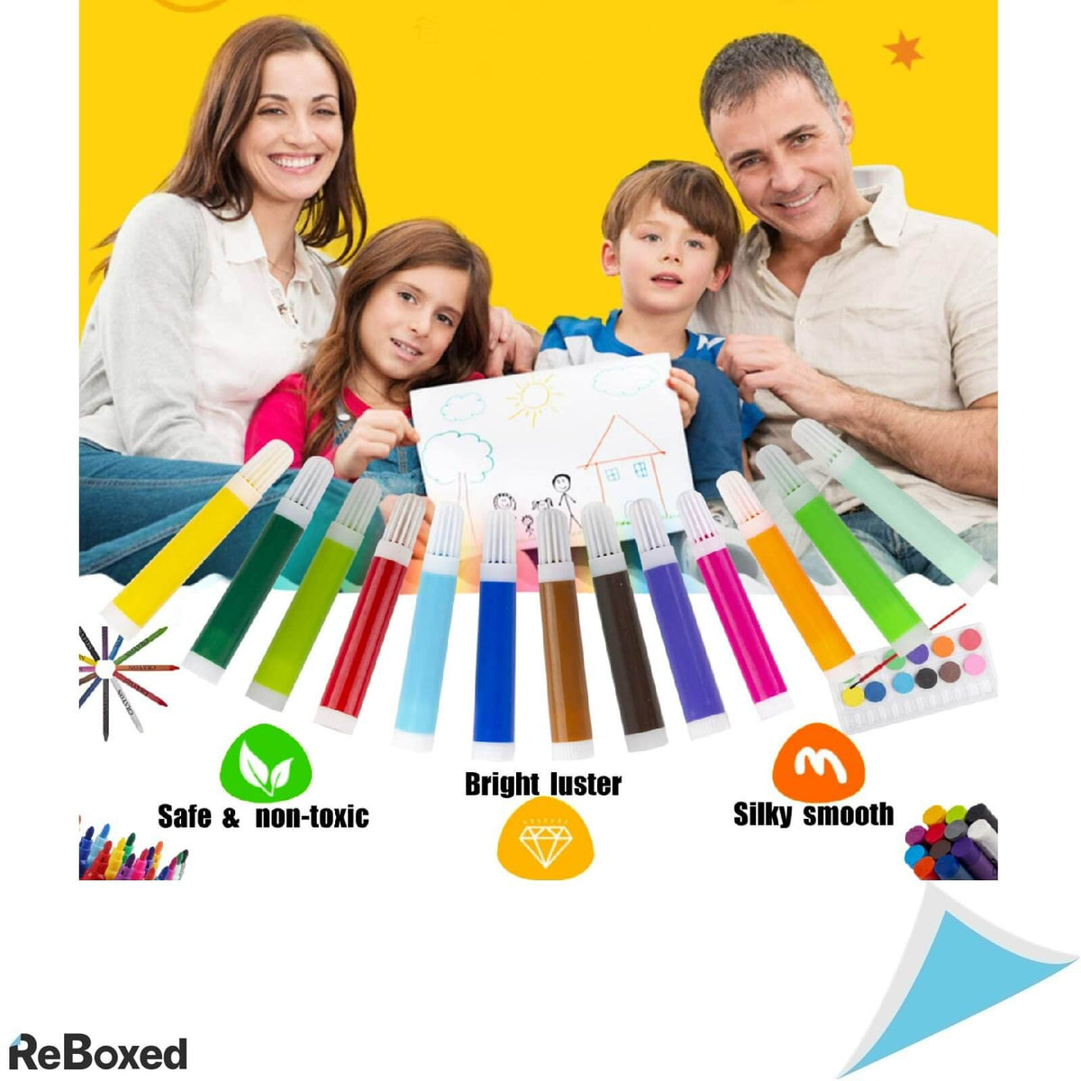 Kinspory Trusa de Desenat Acuarele Carioci cu 212 piese