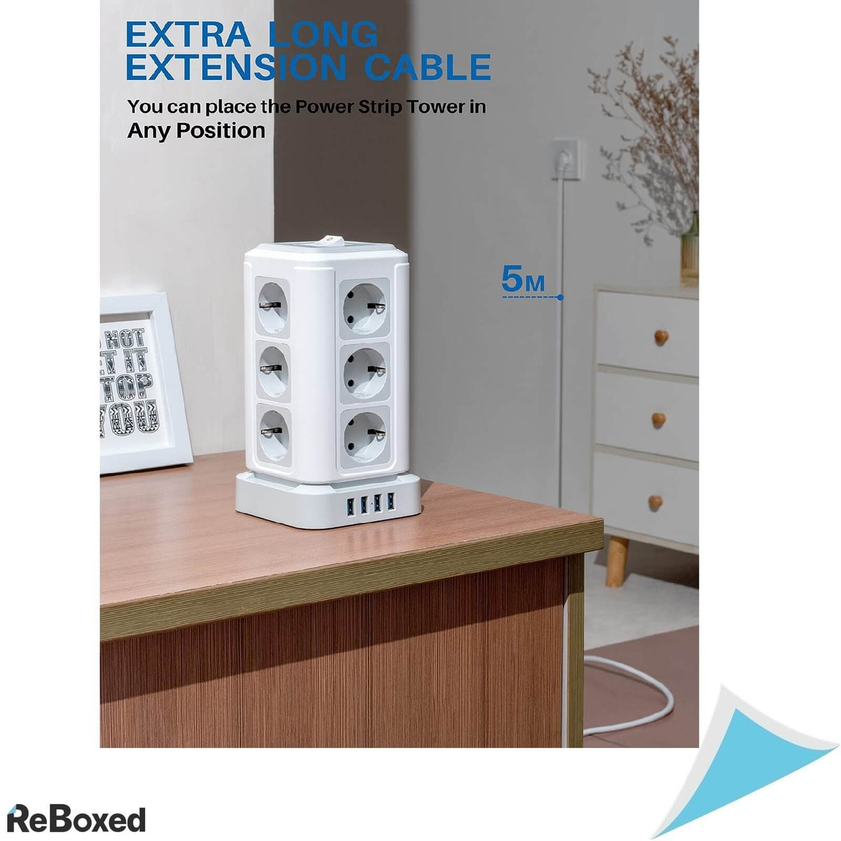 Koosla Prelungitor 16in1 Prize Shuko 4 USB-A 16A 4000W 5m Alb