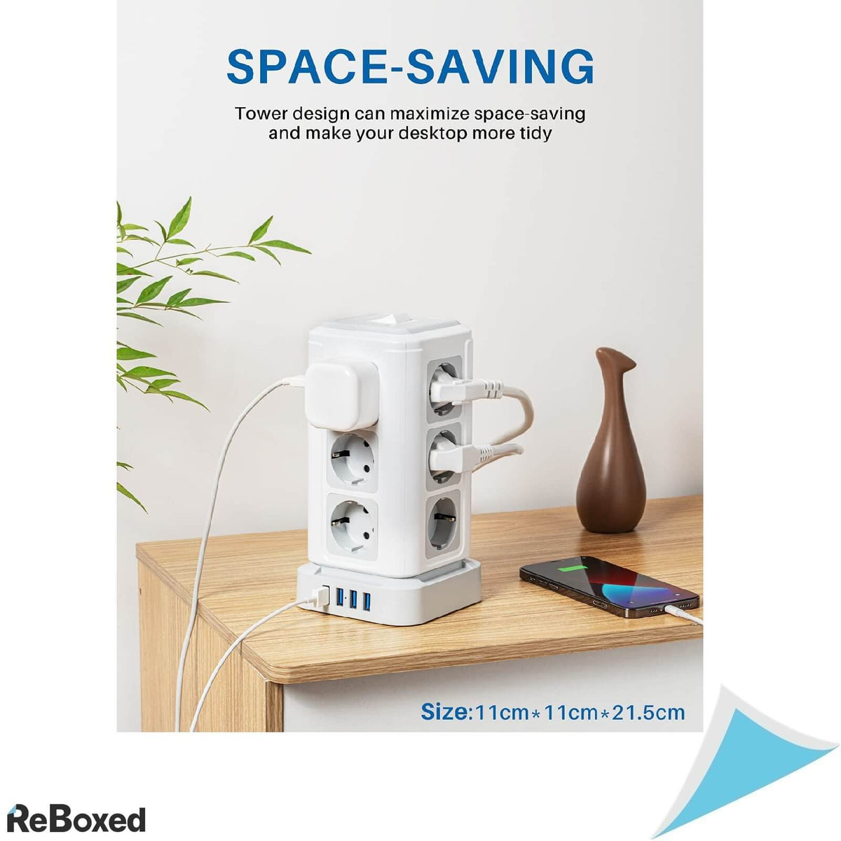 Koosla Prelungitor 16in1 Prize Shuko 4 USB-A 16A 4000W 5m Alb