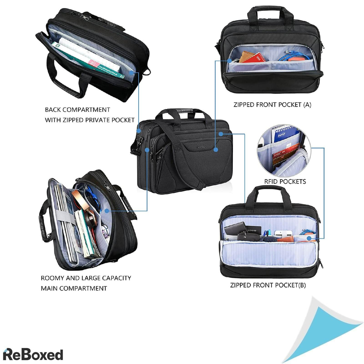 Kroser Geanta Premium Laptop 17.3 Buzunare Anti-RFID Hidrofuga