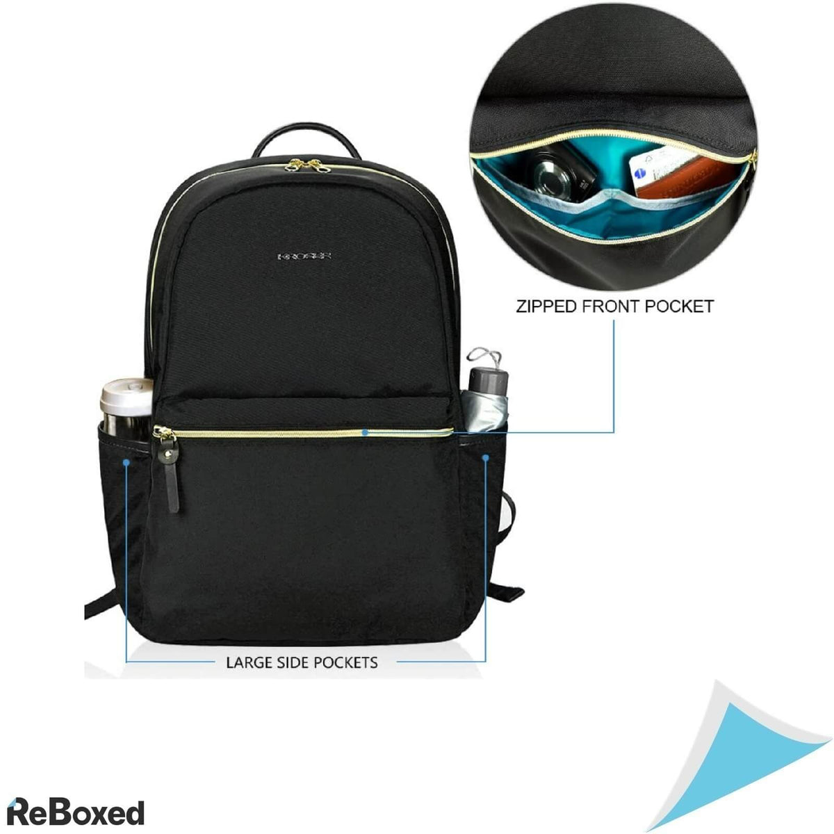 Kroser Rucsac Impermeabil Laptop 15.6 cu Port USB Incarcare Negru