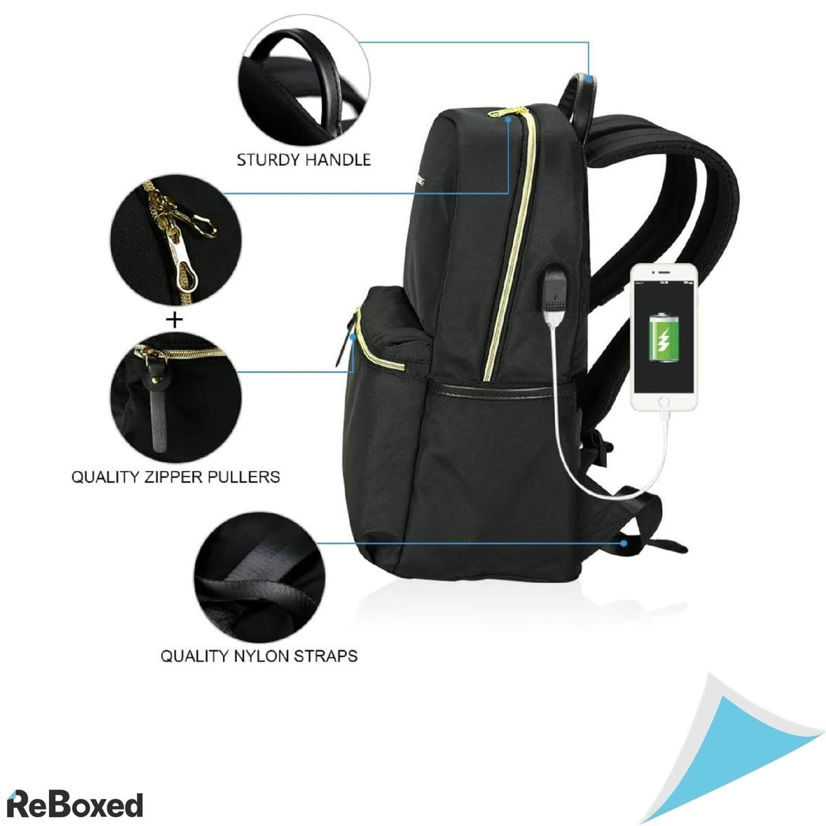 Kroser Rucsac Impermeabil Laptop 15.6 cu Port USB Incarcare Negru