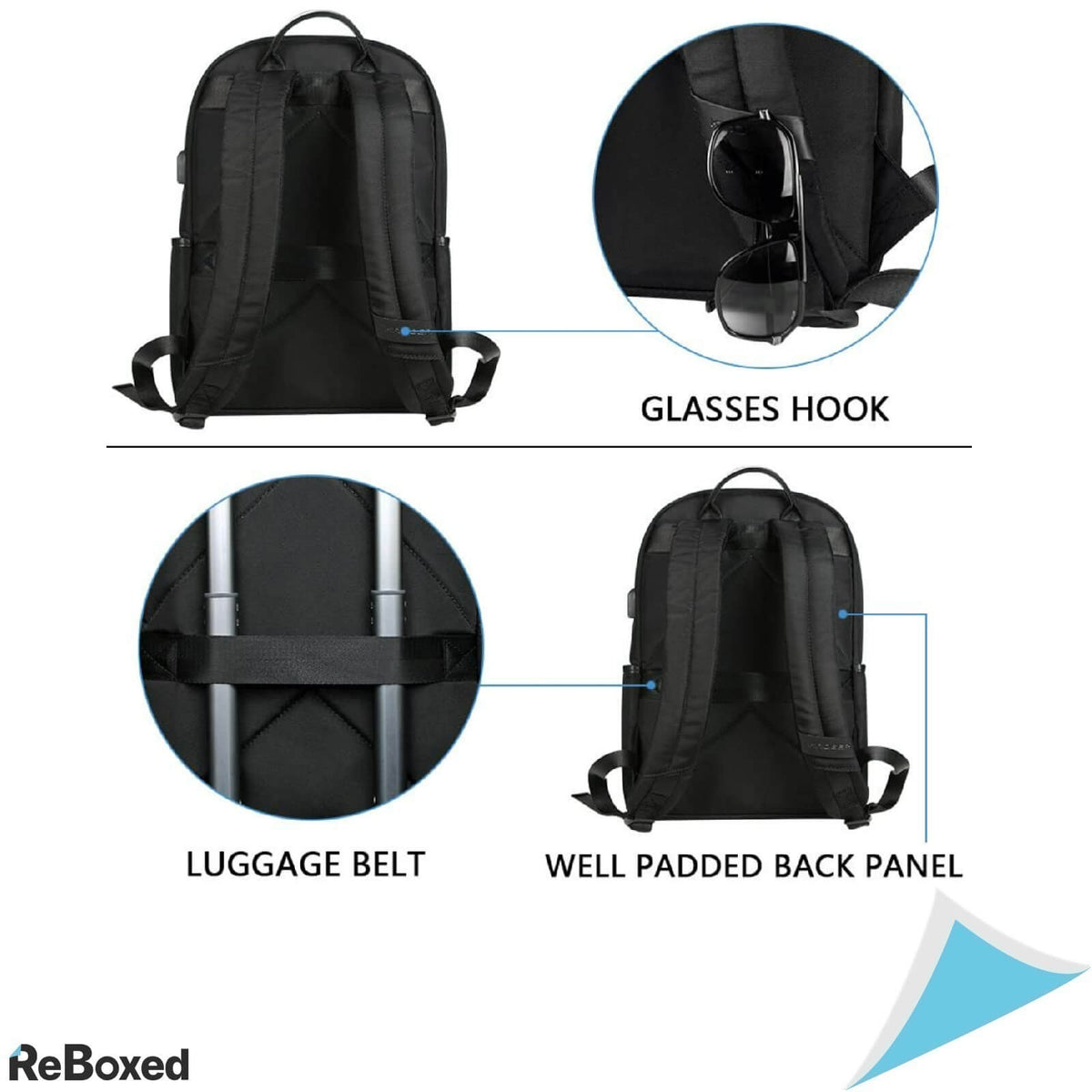 Kroser Rucsac Impermeabil Laptop 15.6 cu Port USB Incarcare Negru