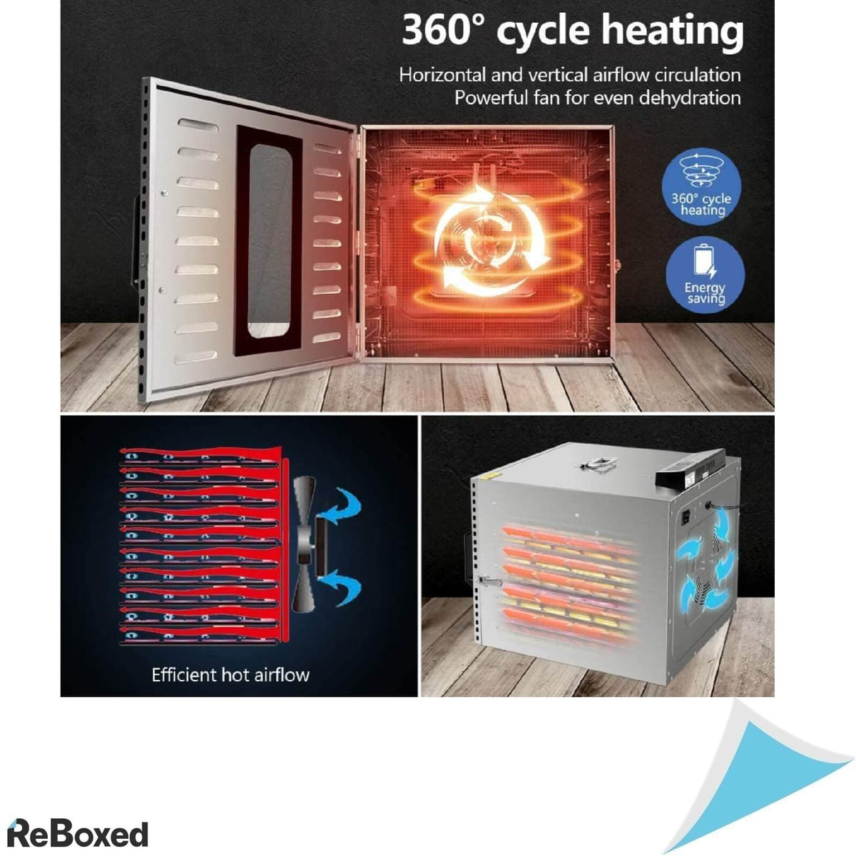 Kwasyo Dehidrator 1000W Inox 10 tavi 30-90 grade Temporizator