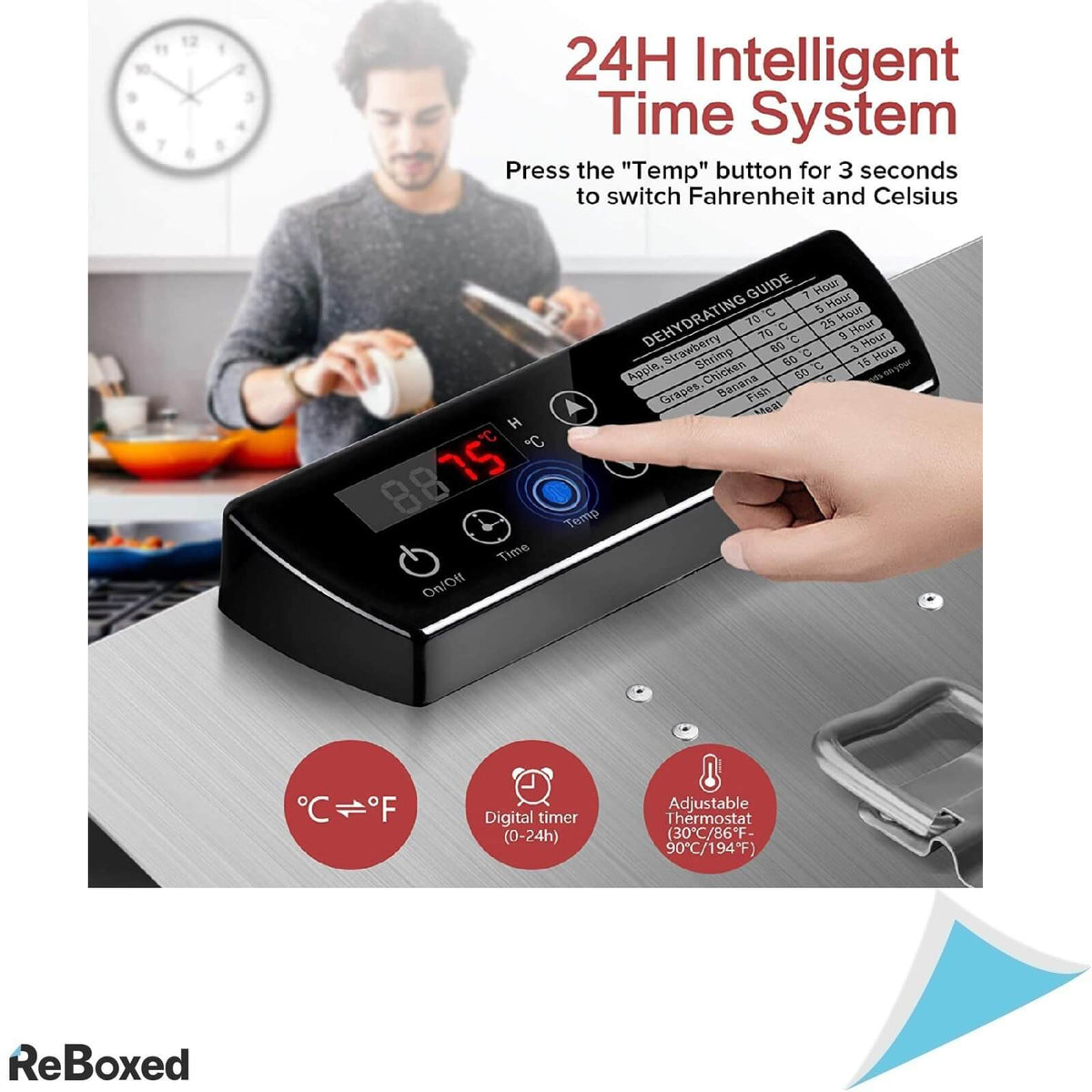 Kwasyo Dehidrator 1000W Inox 10 tavi 30-90 grade Temporizator