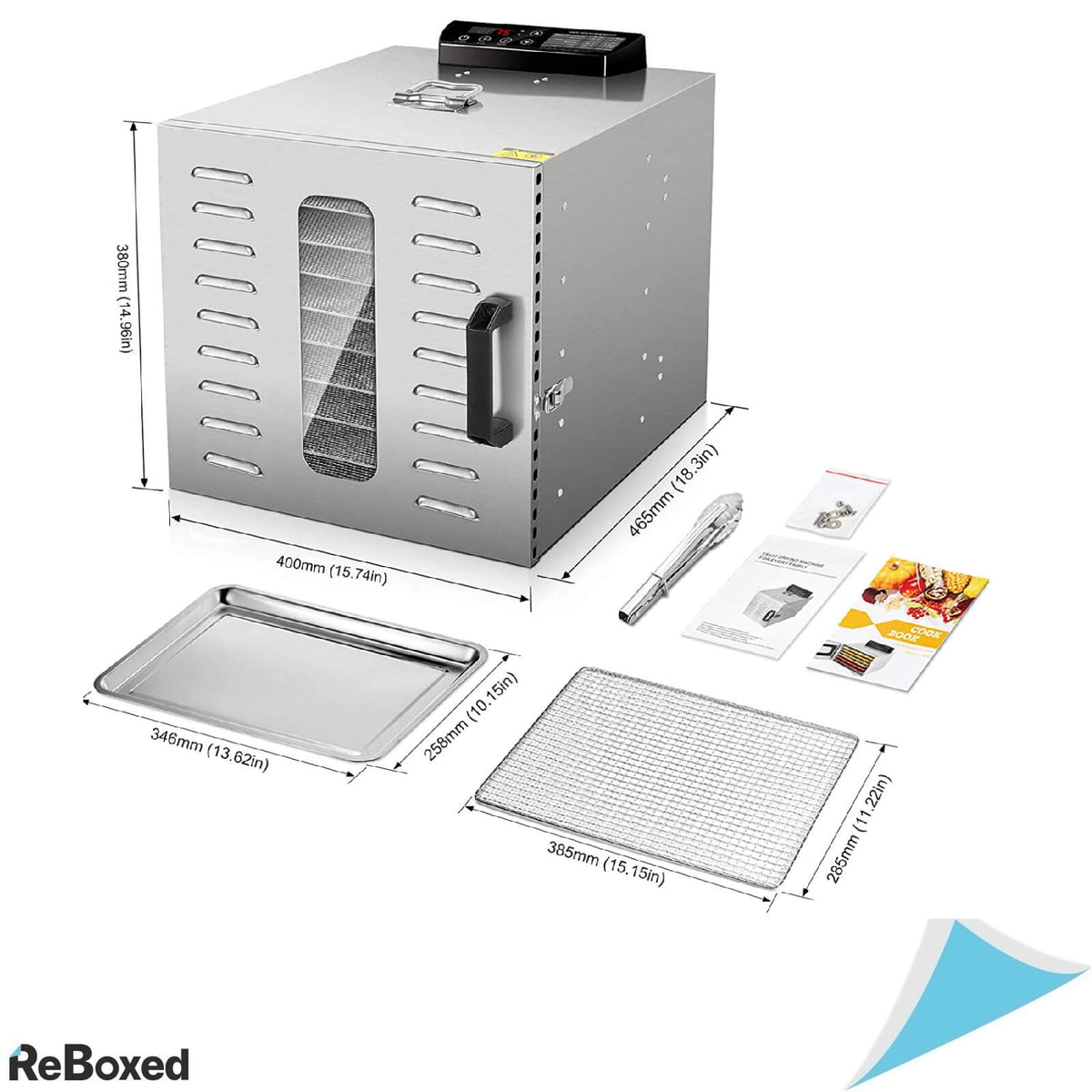 Kwasyo Dehidrator 1000W Inox 10 tavi 30-90 grade Temporizator