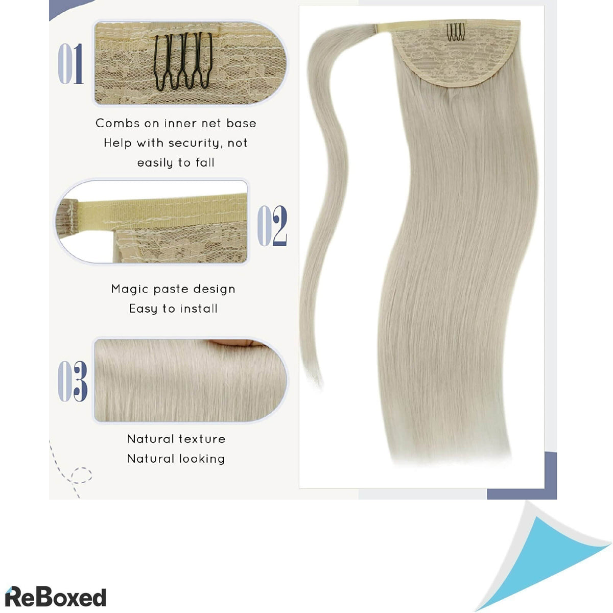 LaaVoo Coada Extensie de Par Natural Clema 35cm Blond