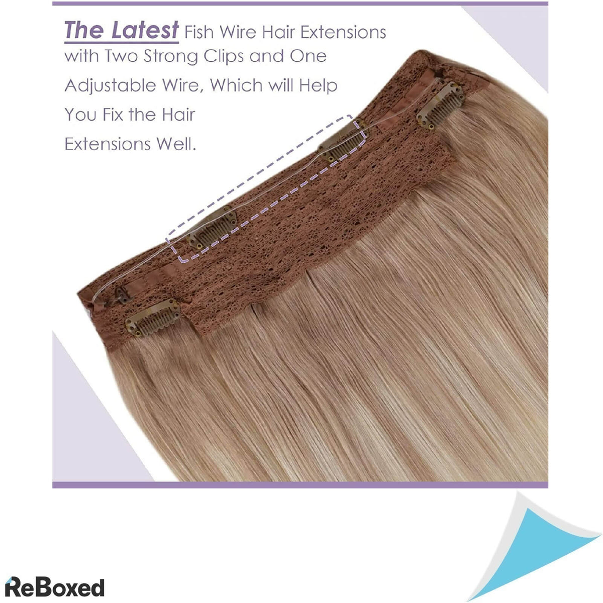 LaaVoo No-Clips Extensii de Par Natural 35cm Blond Platinat