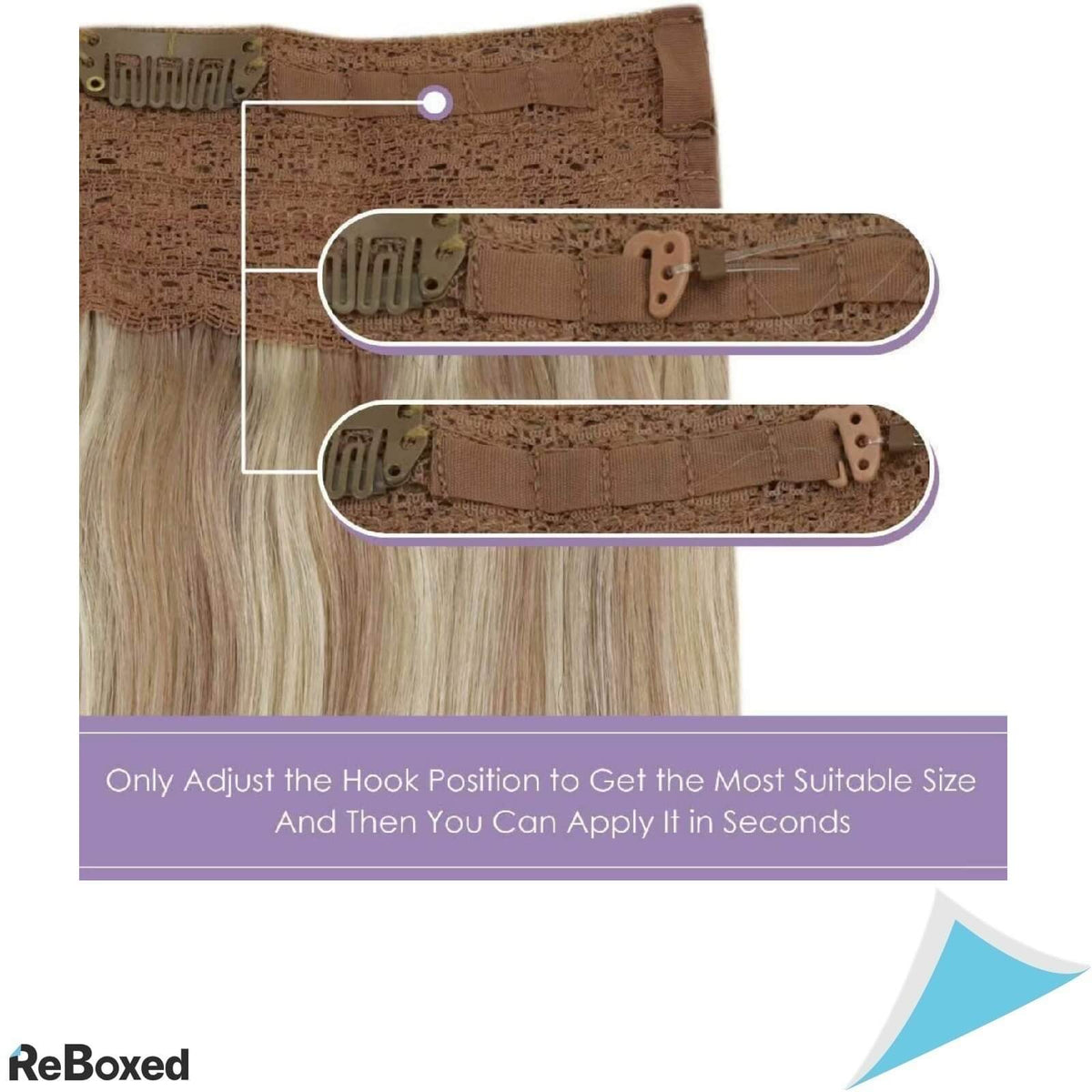 LaaVoo No-Clips Extensii de Par Natural 35cm Blond Platinat