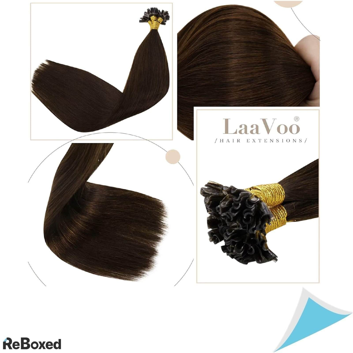 LaaVoo U-tip Extensii de Par Natural Cheratina 40cm Ciocolatiu