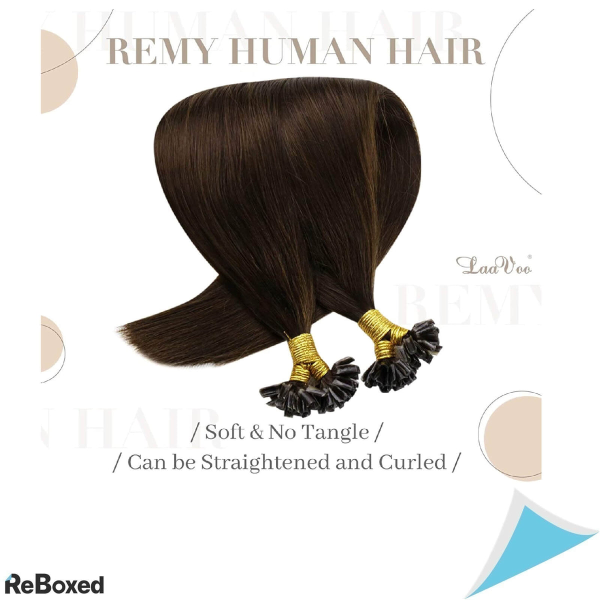 LaaVoo U-tip Extensii de Par Natural Cheratina 40cm Ciocolatiu