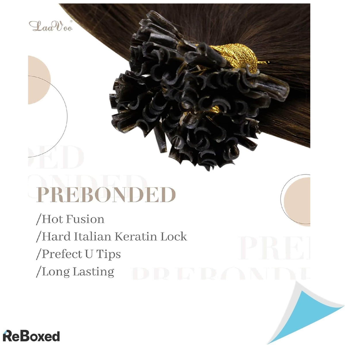 LaaVoo U-tip Extensii de Par Natural Cheratina 40cm Ciocolatiu