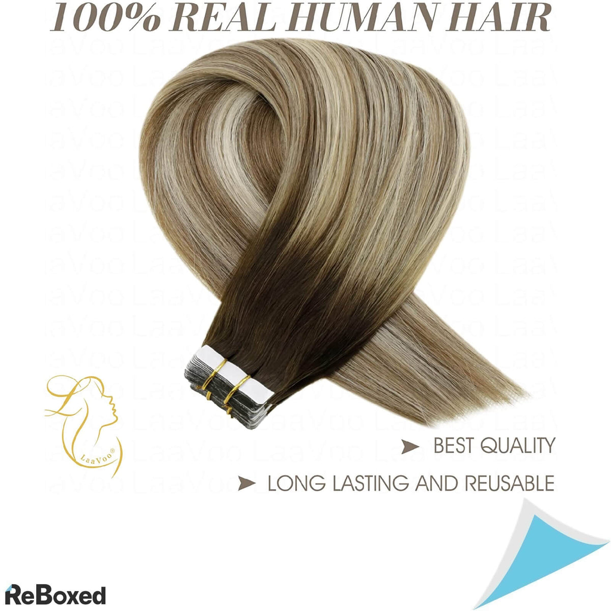 LaaVoo Tape-In Extensii de Par Natural 45cm Brazilian Ombre