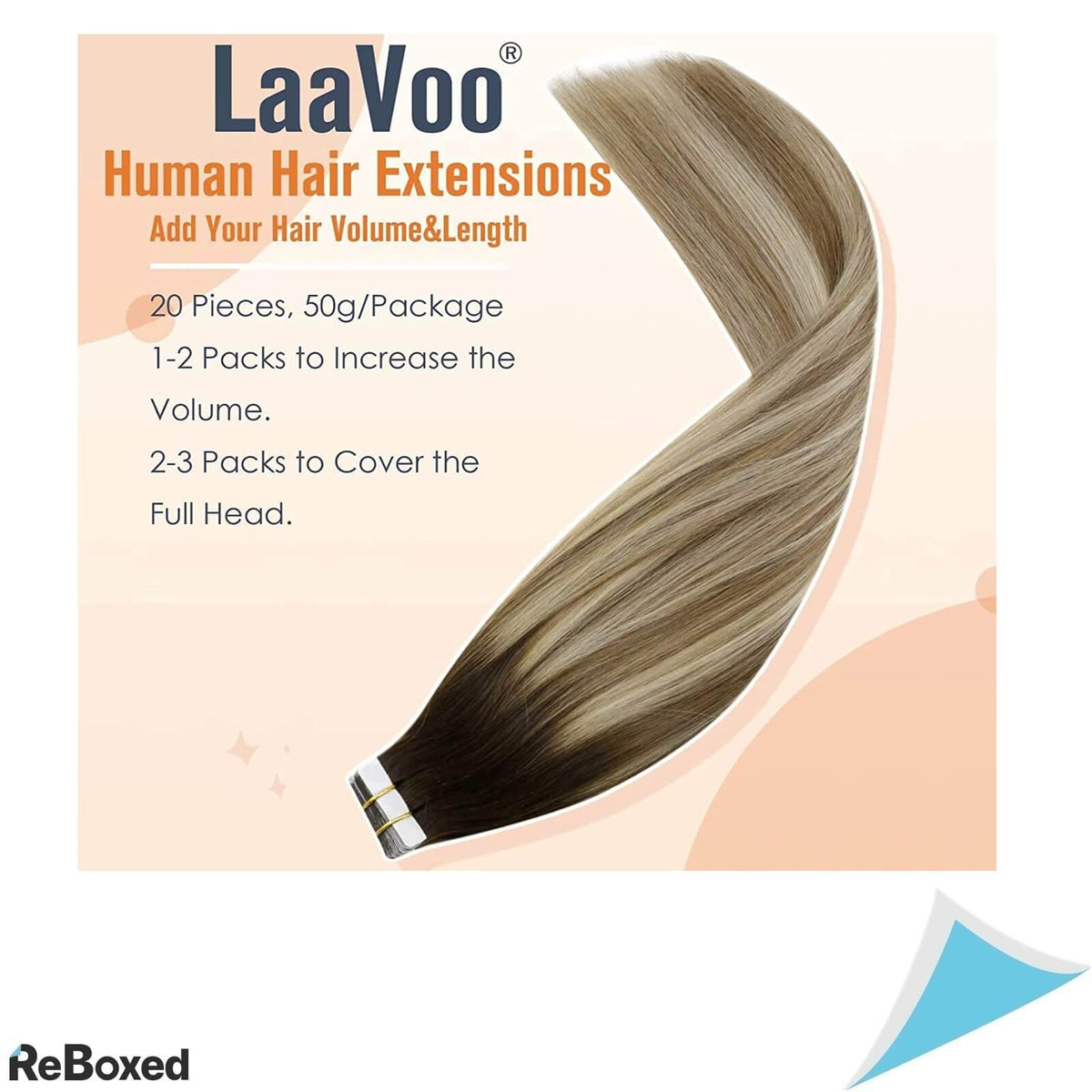 LaaVoo Tape-In Extensii de Par Natural 45cm Brazilian Ombre