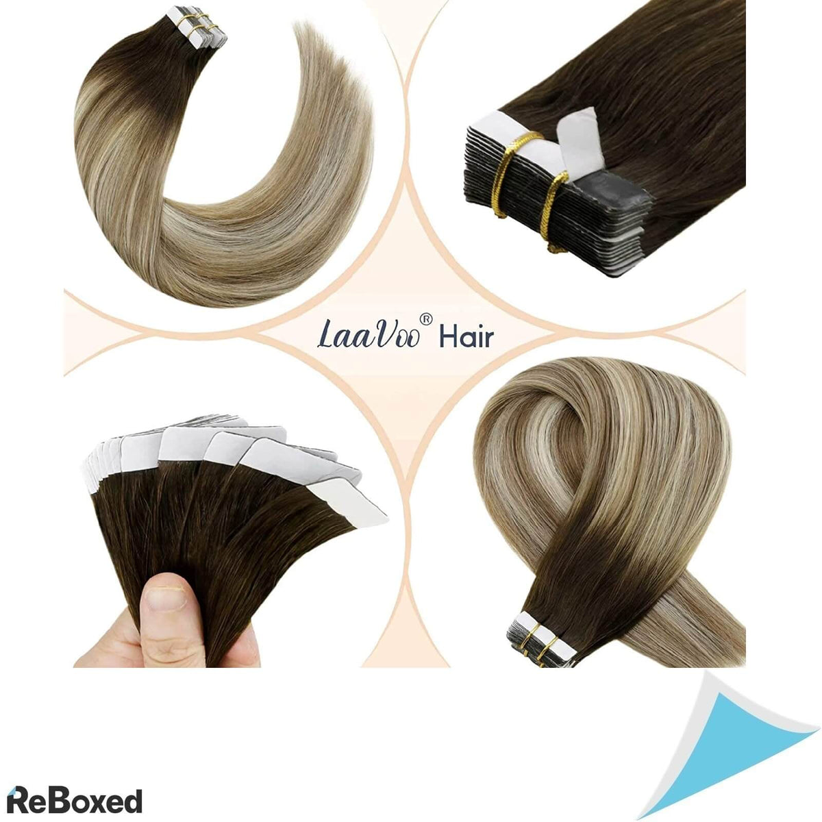 LaaVoo Tape-In Extensii de Par Natural 45cm Brazilian Ombre
