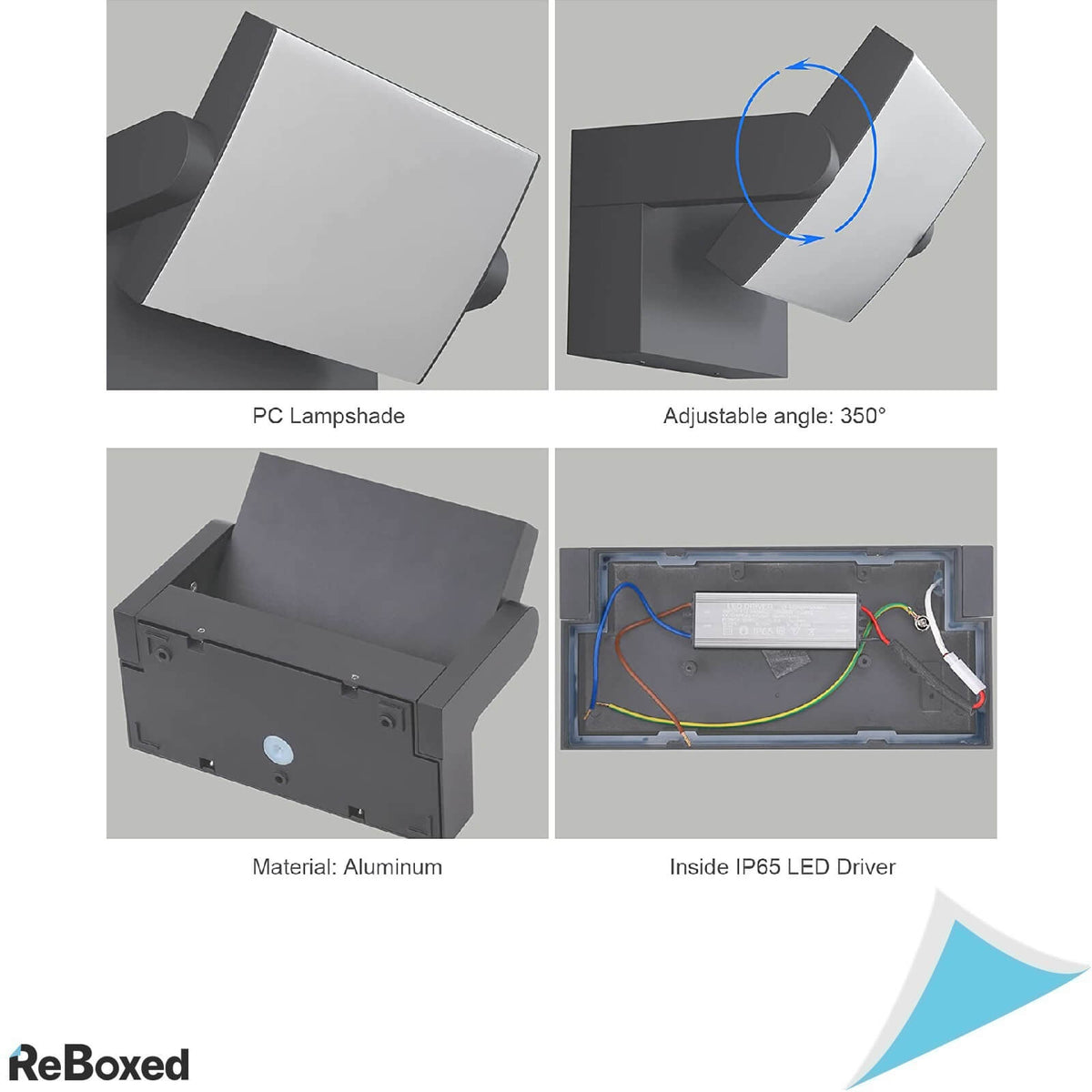 Klighten Lampa LED 24W Perete Reglabila IP65 21x10x16cm Antracit