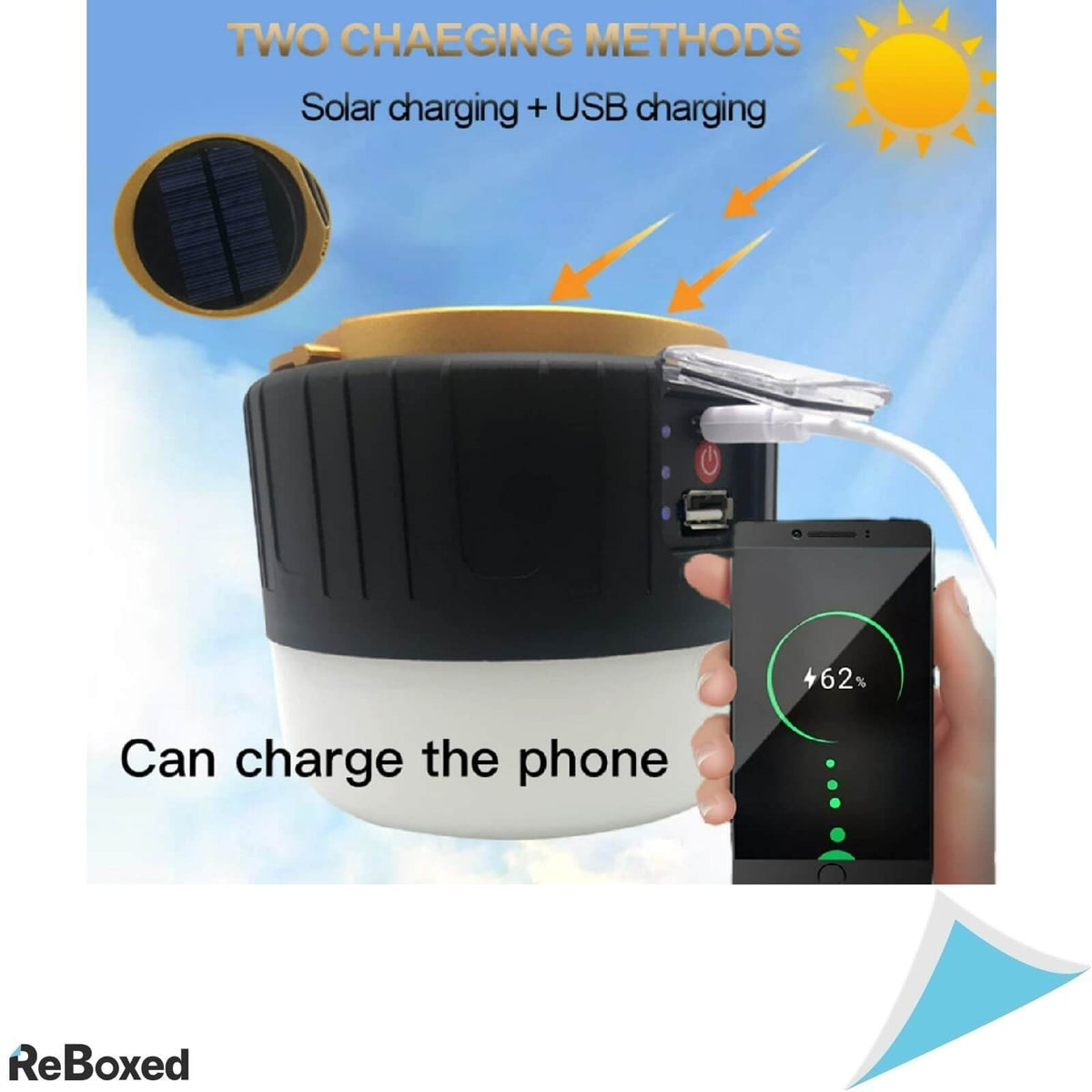 Lumina Portabila LED Solara Incarcare USB Outdoor IPX6 Telecomanda