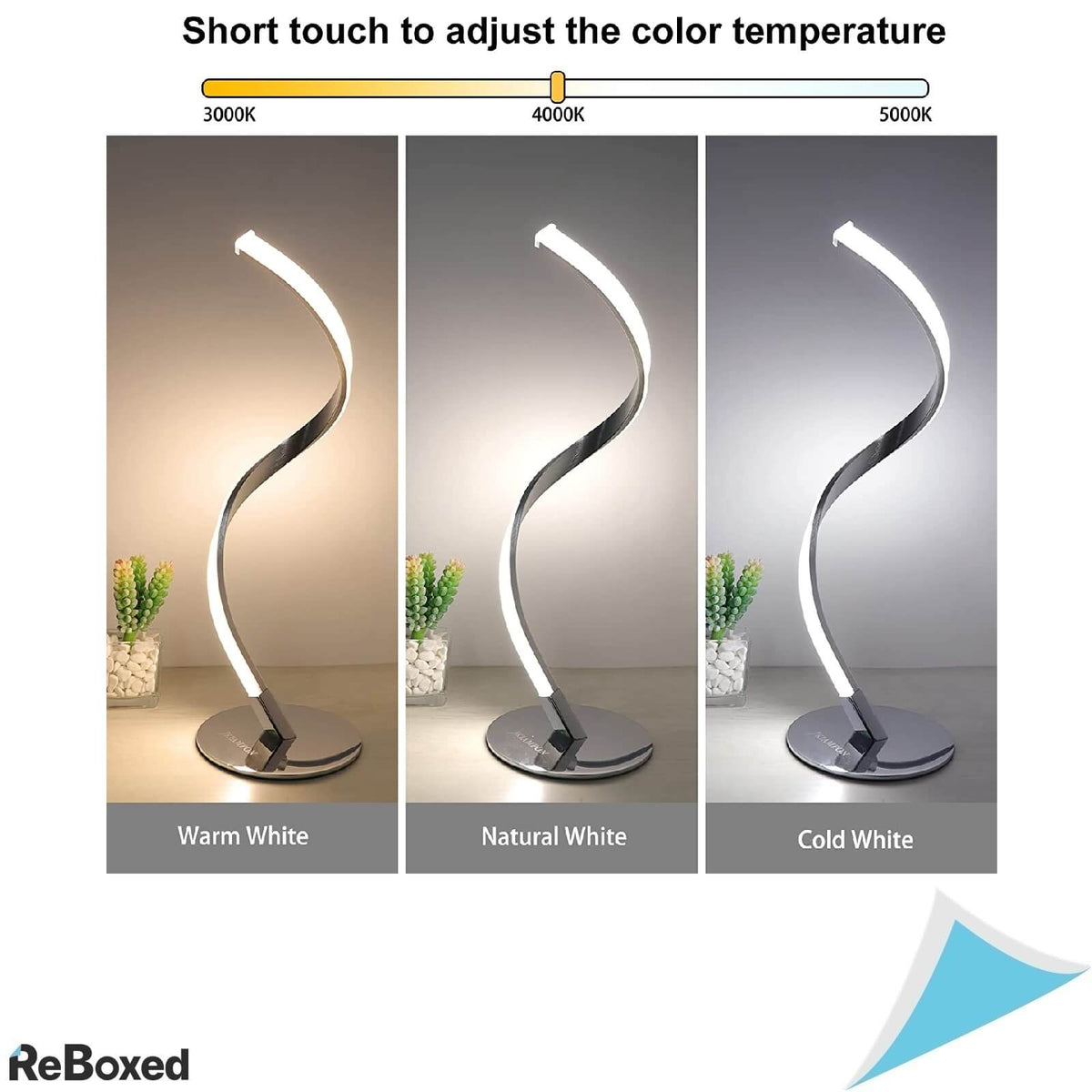 Lampa LED Spirala Aluminiu Control Touch Dimabila 3000k-5000k