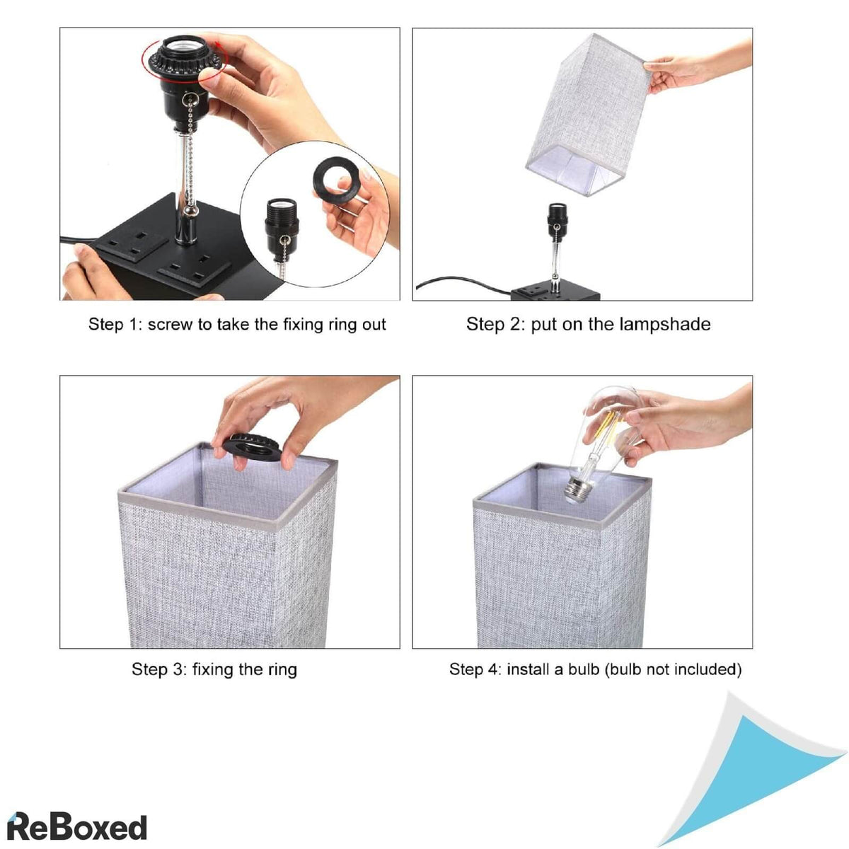 Lampa de masa LED E27 cu 2 porturi USB si 2 Prize