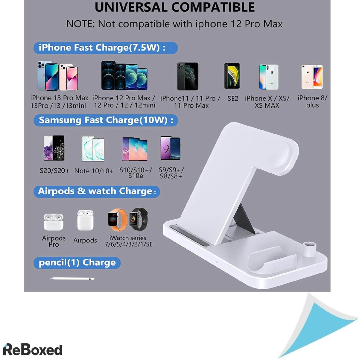 Lechly W30 Statie de Incarcare Wireless 4-in-1 si Adaptor 220V