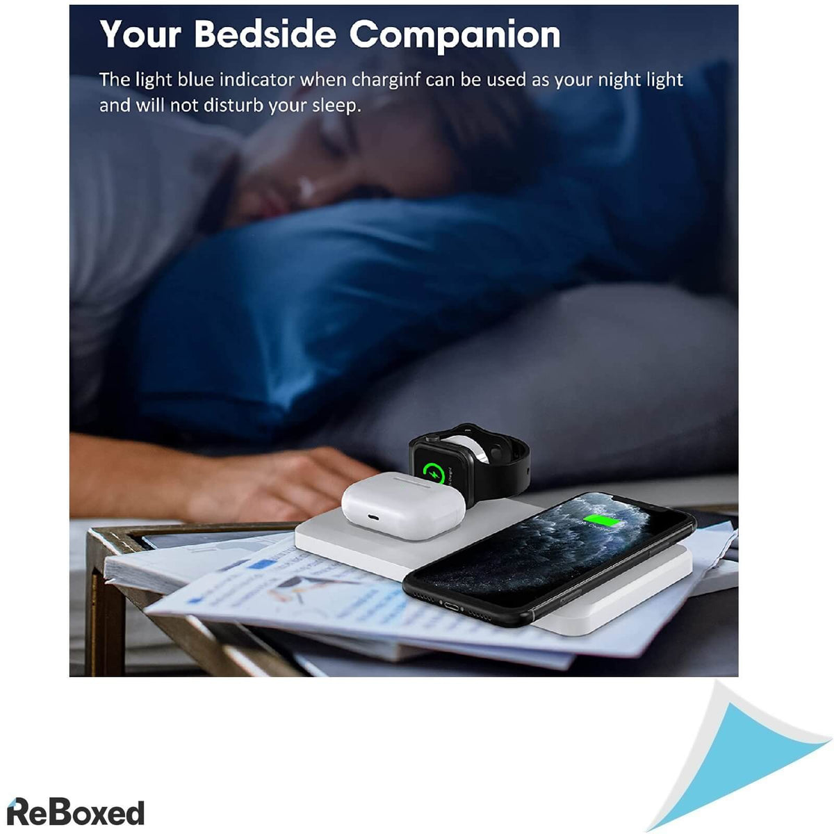 Lechly CW301 Statie de Incarcare Wireless 3-in-1 Telefon Ceas Casca