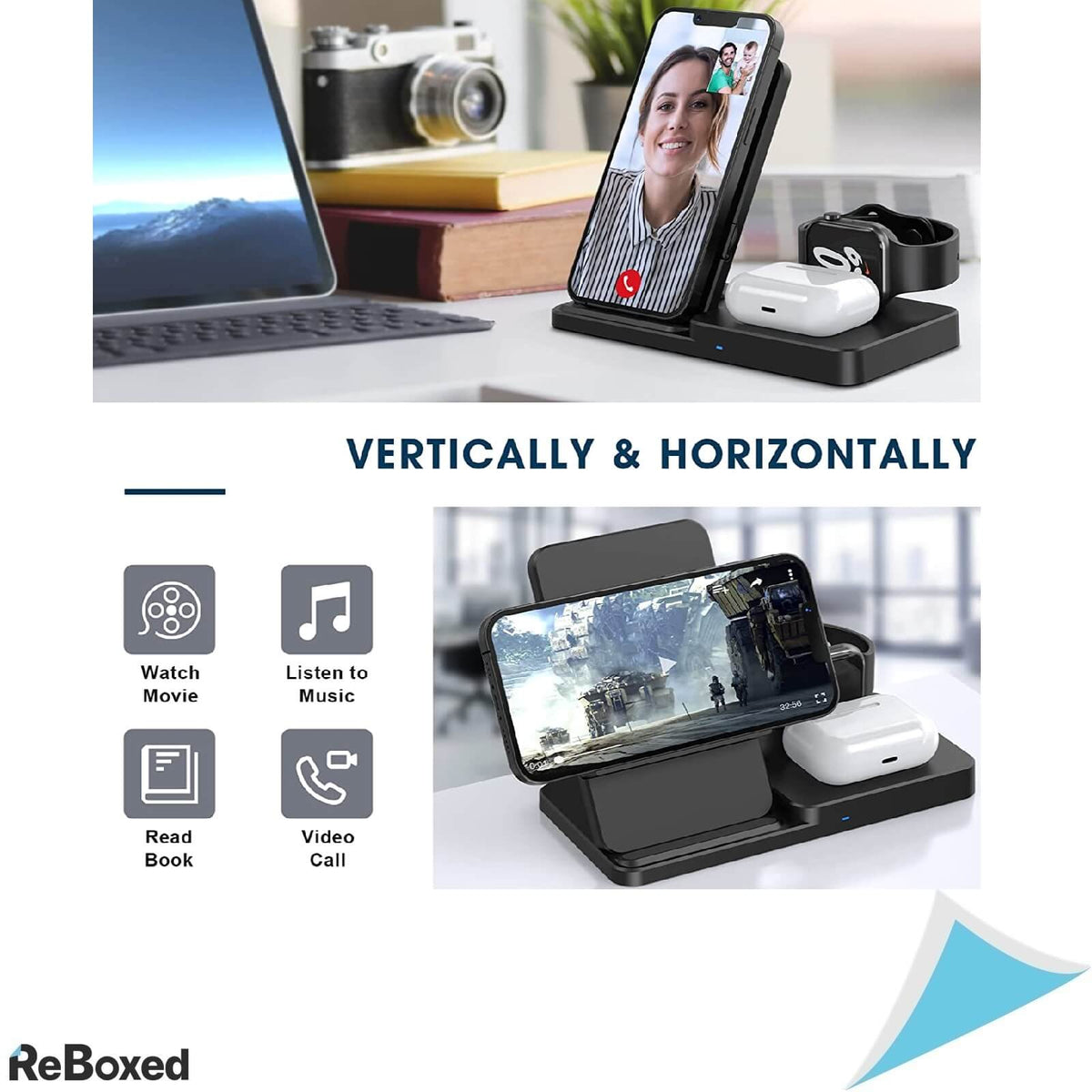 Lechly CW305 Statie de Incarcare Wireless 3-in-1 certificata Qi