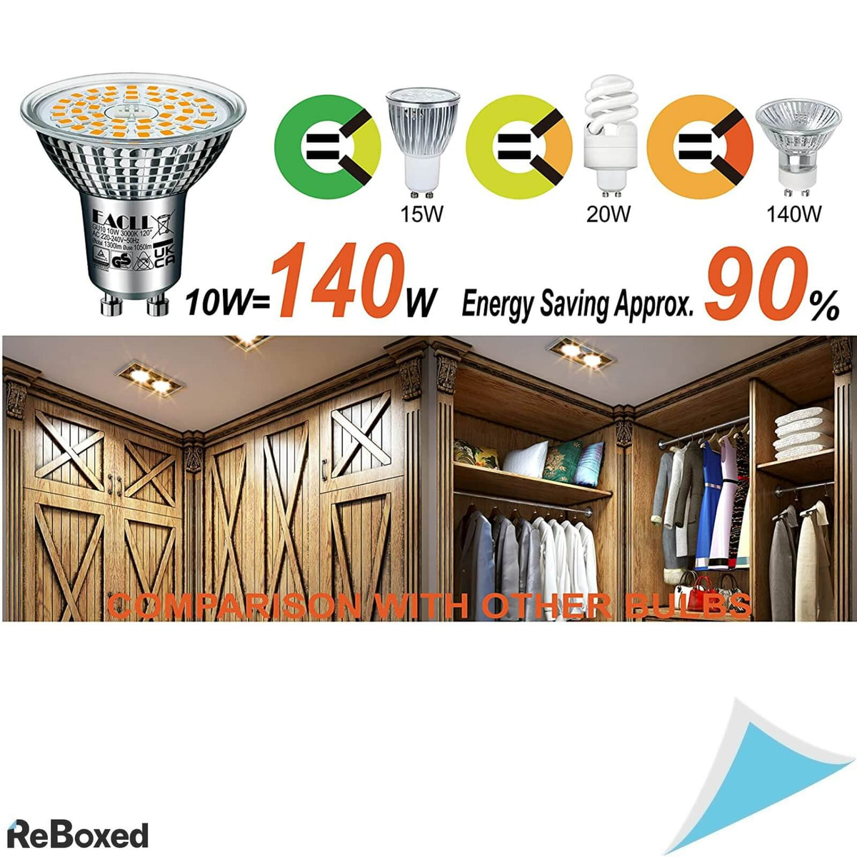 Set 6 Becuri LED GU10 220V 3000K 10W 1050lm 120 grade