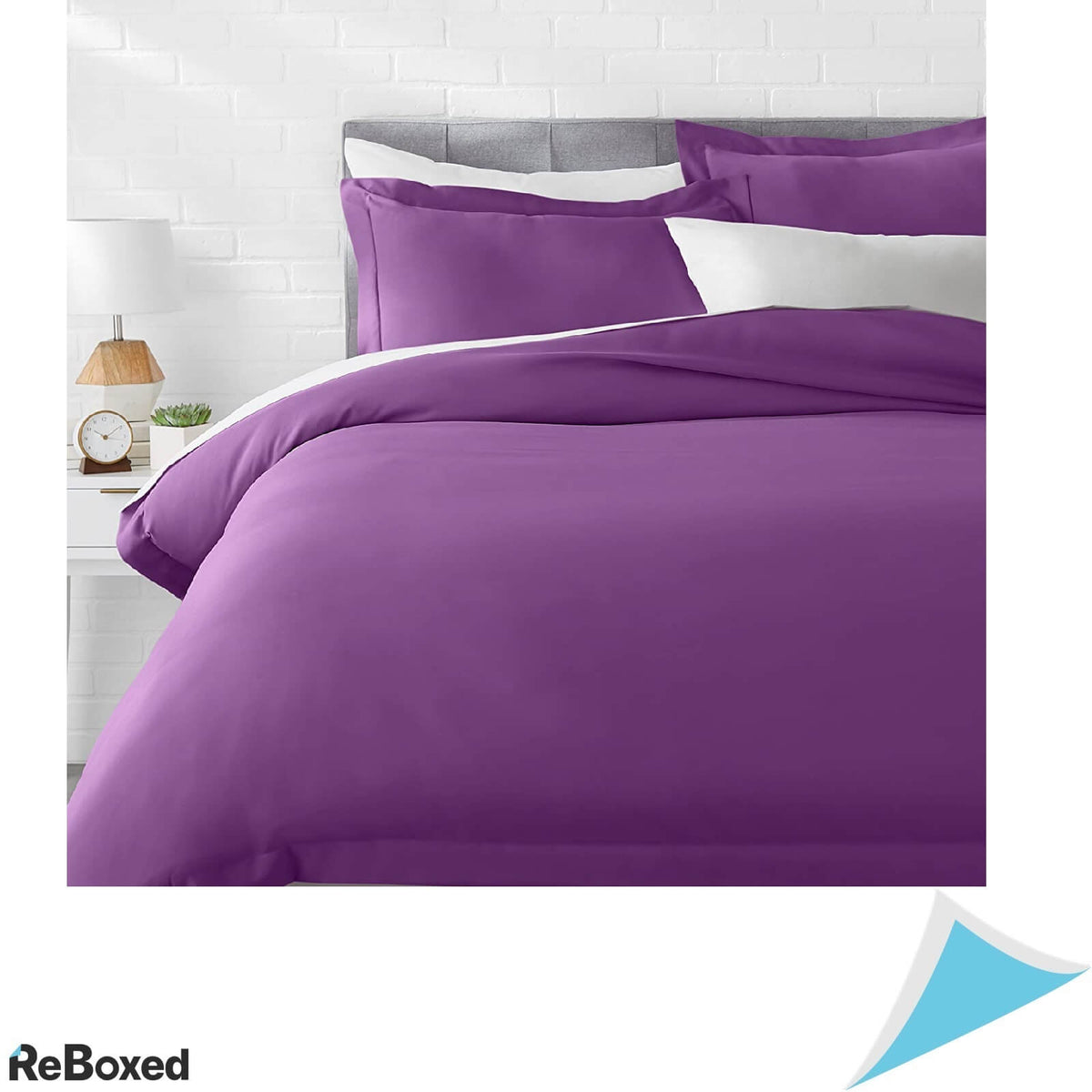 Set Lenjerie Pat Plic Pilota 220x220 si 2 Fete Perna 51x66 Purple