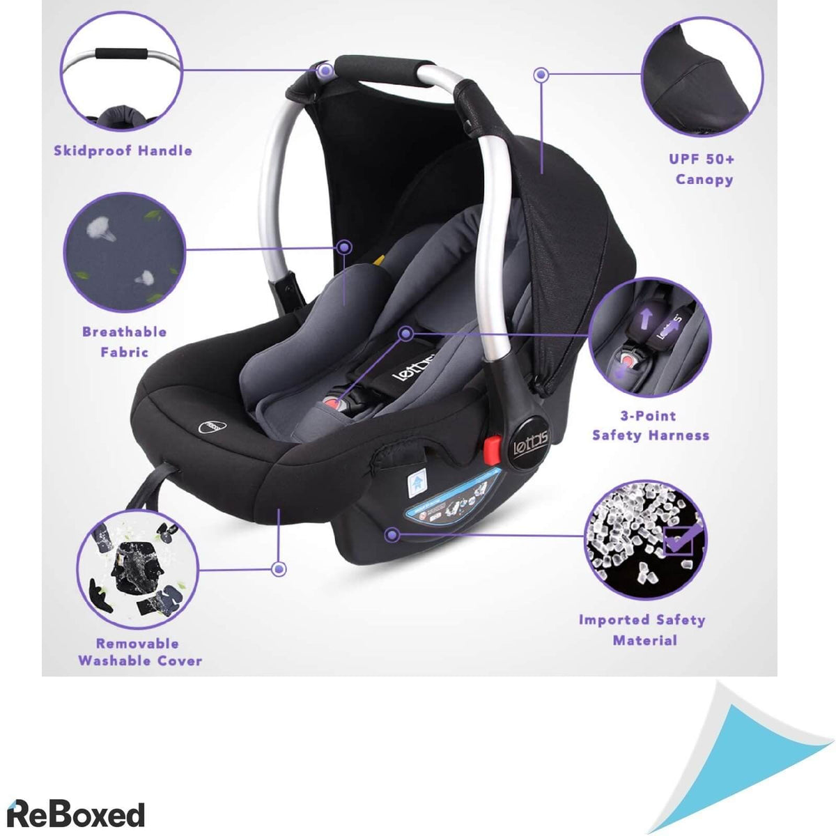 Lettas Scaun Auto Unisex 15Kg 12 luni ECE R44/04 Bleu