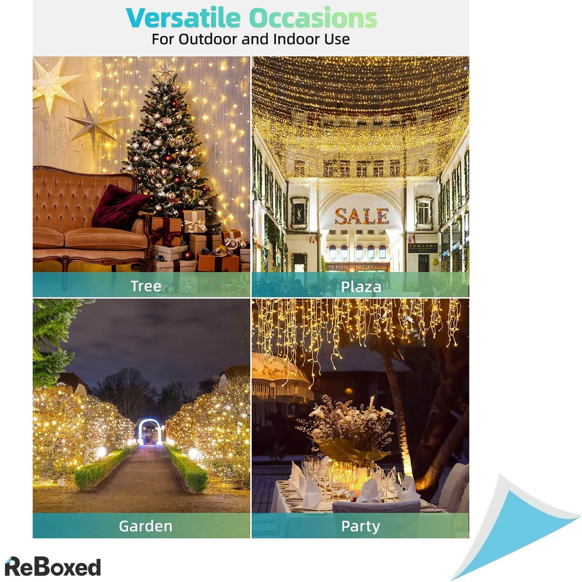 LIGHTNUM Lumini Exterior 300 LED-uri Alb Cald cablu 30m IP44