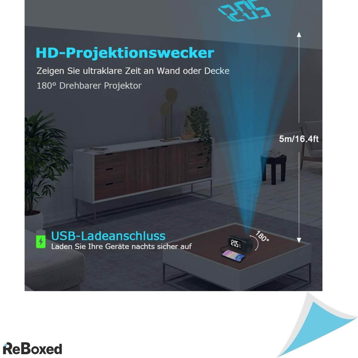 Ceas Digital si Alarma cu Proiector RadioFM Afisare Temperatura