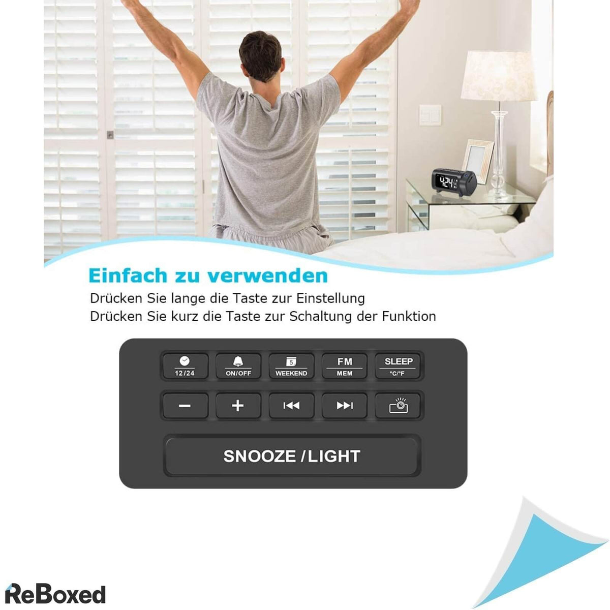 Ceas Digital si Alarma cu Proiector RadioFM Afisare Temperatura