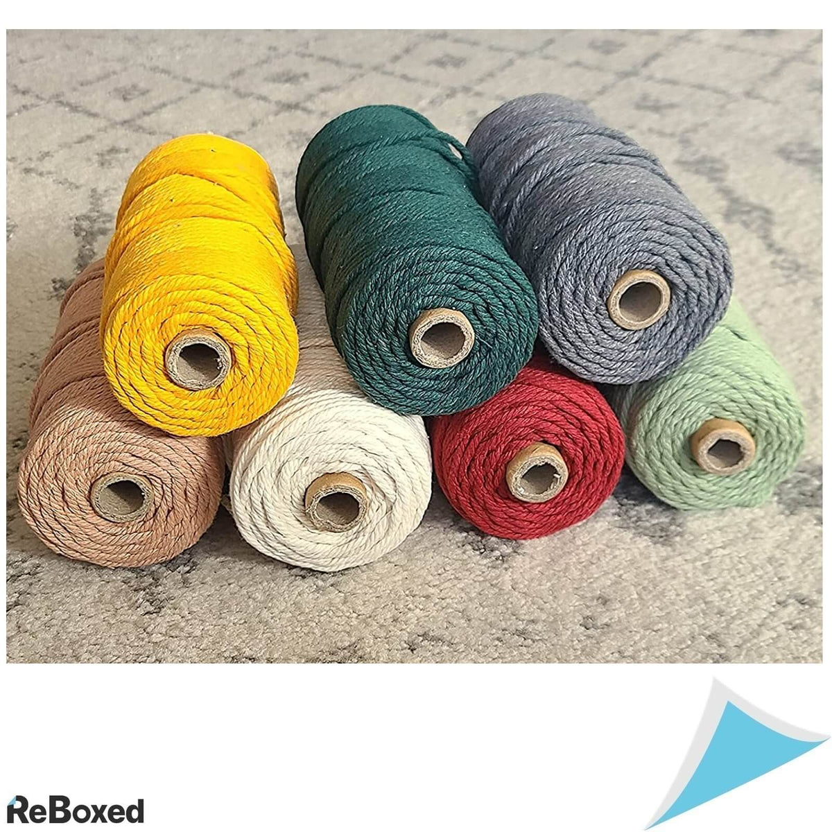 Snur Macrame 3mm x 200m Poliester Colorat Alb Beige