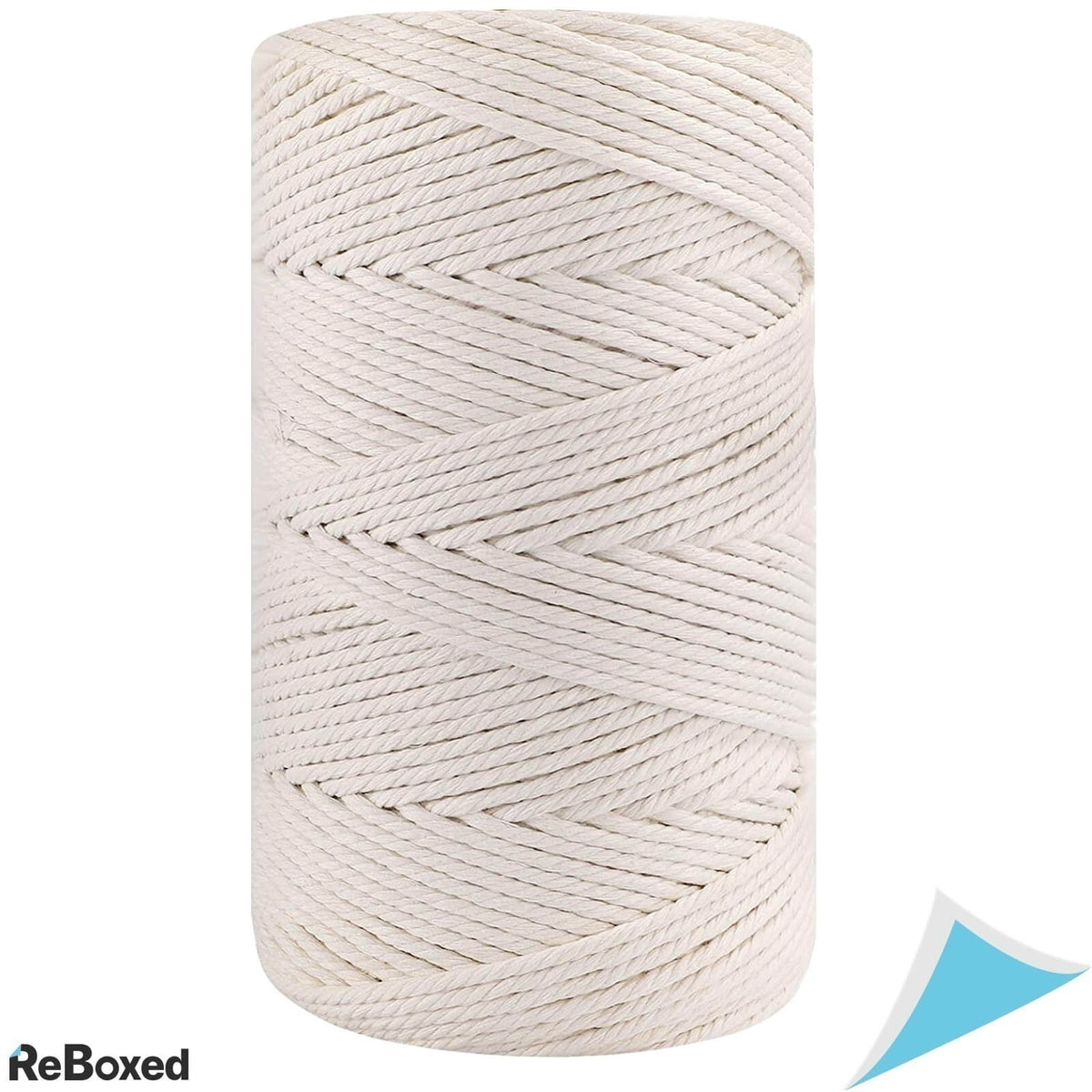 Catime Corda Macramè In Cotone Naturale 3mm X 200m - 4 Fili Intrecciati Per DIY, Beige