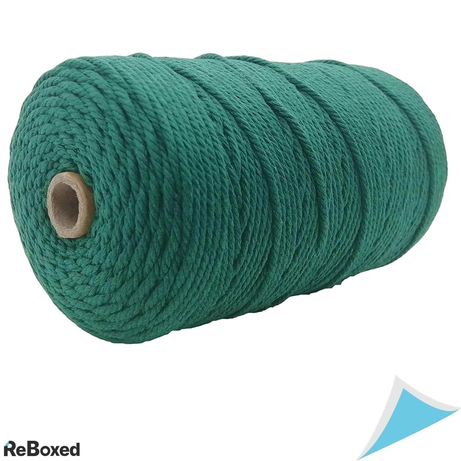 Snur Macrame 3mm x 200m Bumbac Natural Colorat Verde Inchis