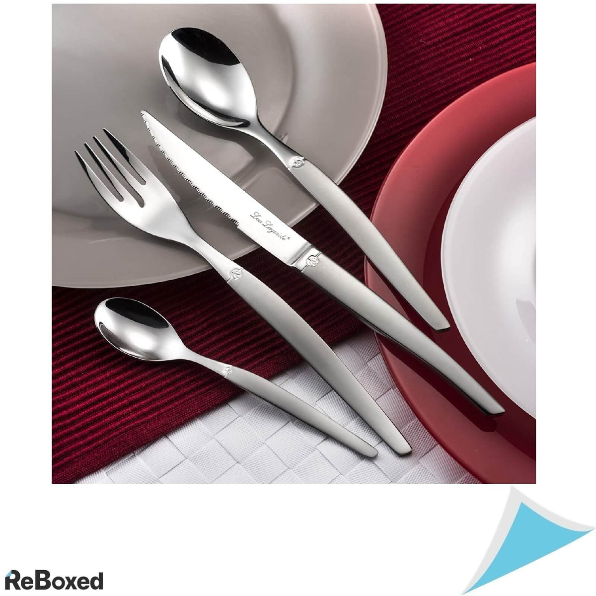 Lou Laguiole Set de Tacamuri 24 piese Argintiu Satinat