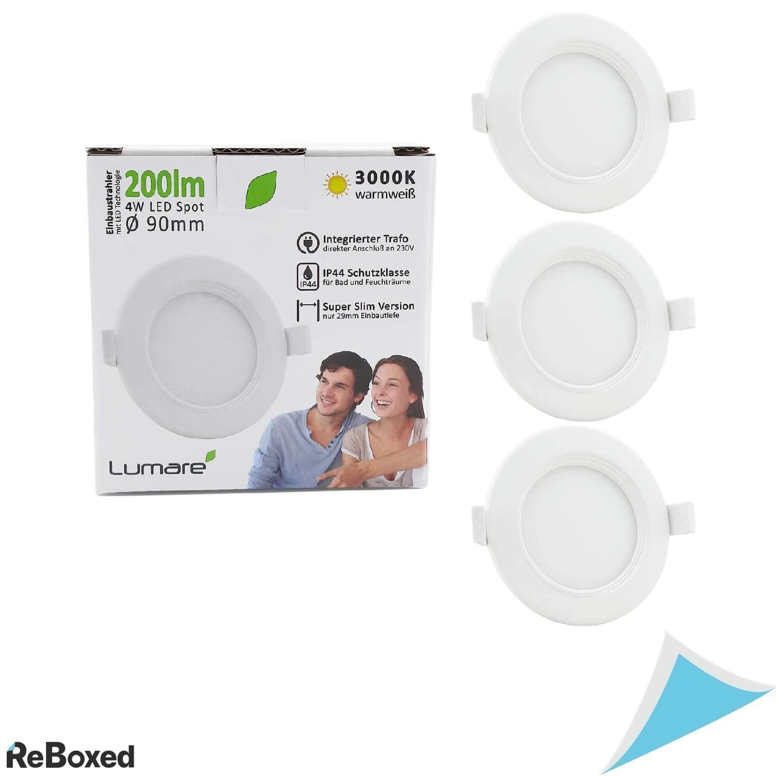 Lumare Set 6 Corpuri Led Slim pentru Tavan 200lm 4W 230V Alb