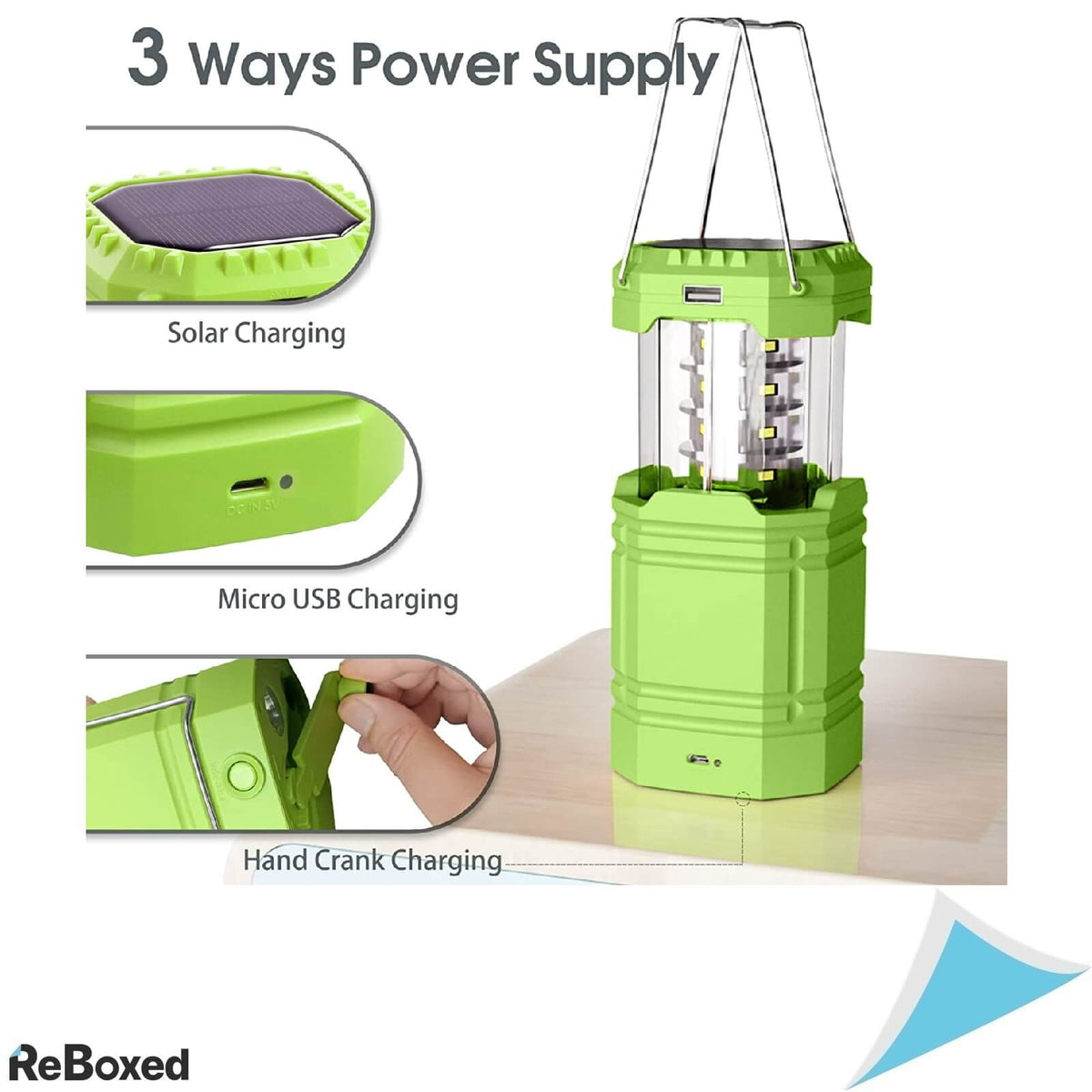 Lanterna Outdoor Solara Dinam USB Power Bank 3000mAh Luminoasa