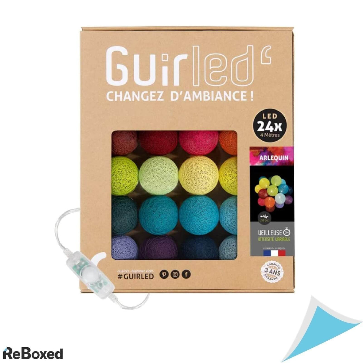 GuirLED Set 24 Bile 6cm Decorative Bumbac Interior 3.2m