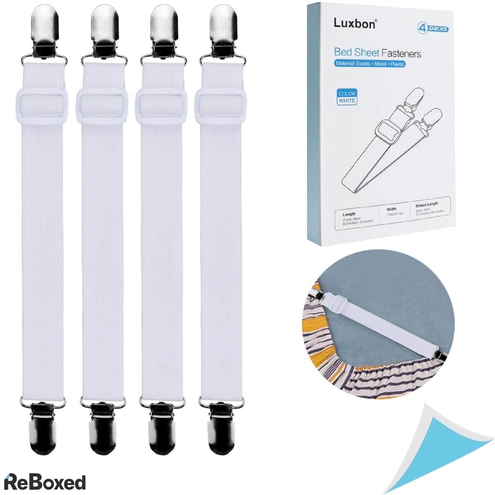 LuxBon Set 8 Curele Elastice Ajustabile Fixare Cearceaf