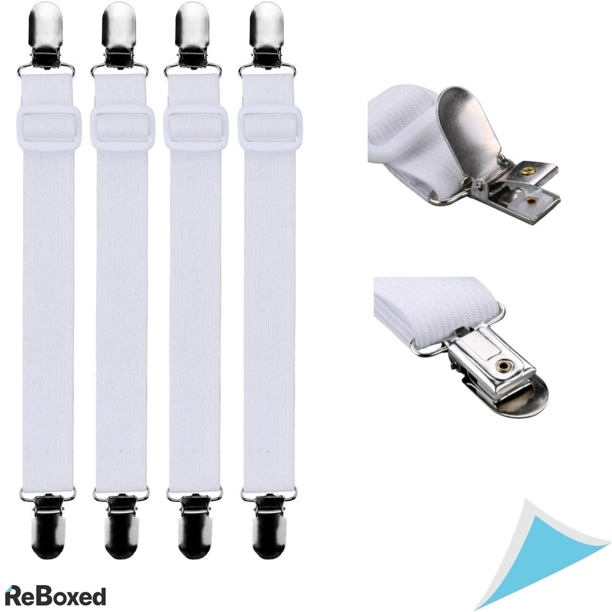 LuxBon Set 8 Curele Elastice Ajustabile Fixare Cearceaf