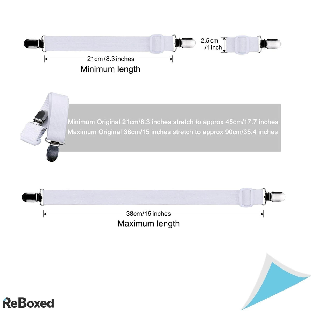 LuxBon Set 8 Curele Elastice Ajustabile Fixare Cearceaf