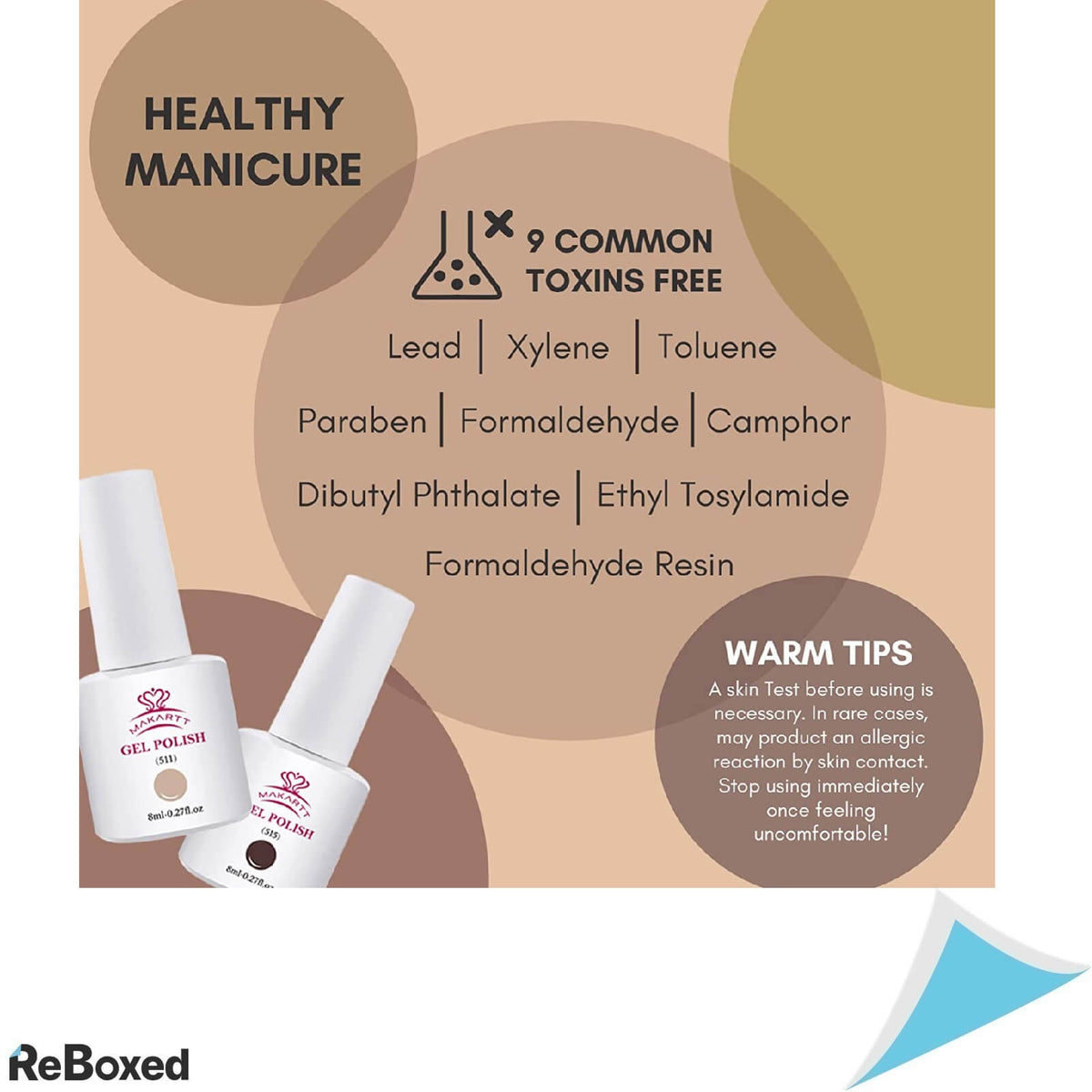 Makartt Gel Nail Polish Kit Set 6 Oje UV Culori Inchise 8ml