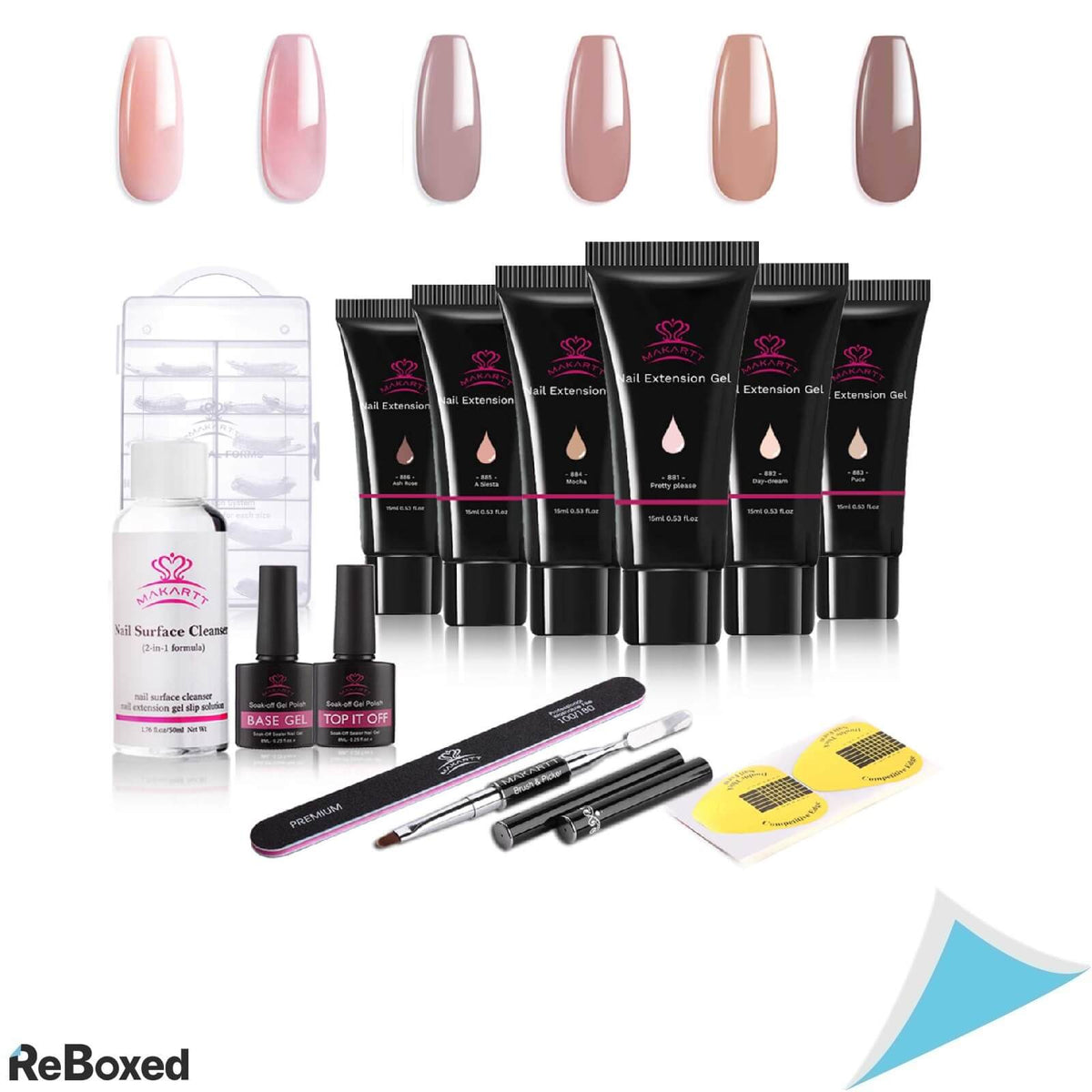 Makartt Gel Nail All-in-One Kit Set 6 Starter Kit Culori Inchise 15ml