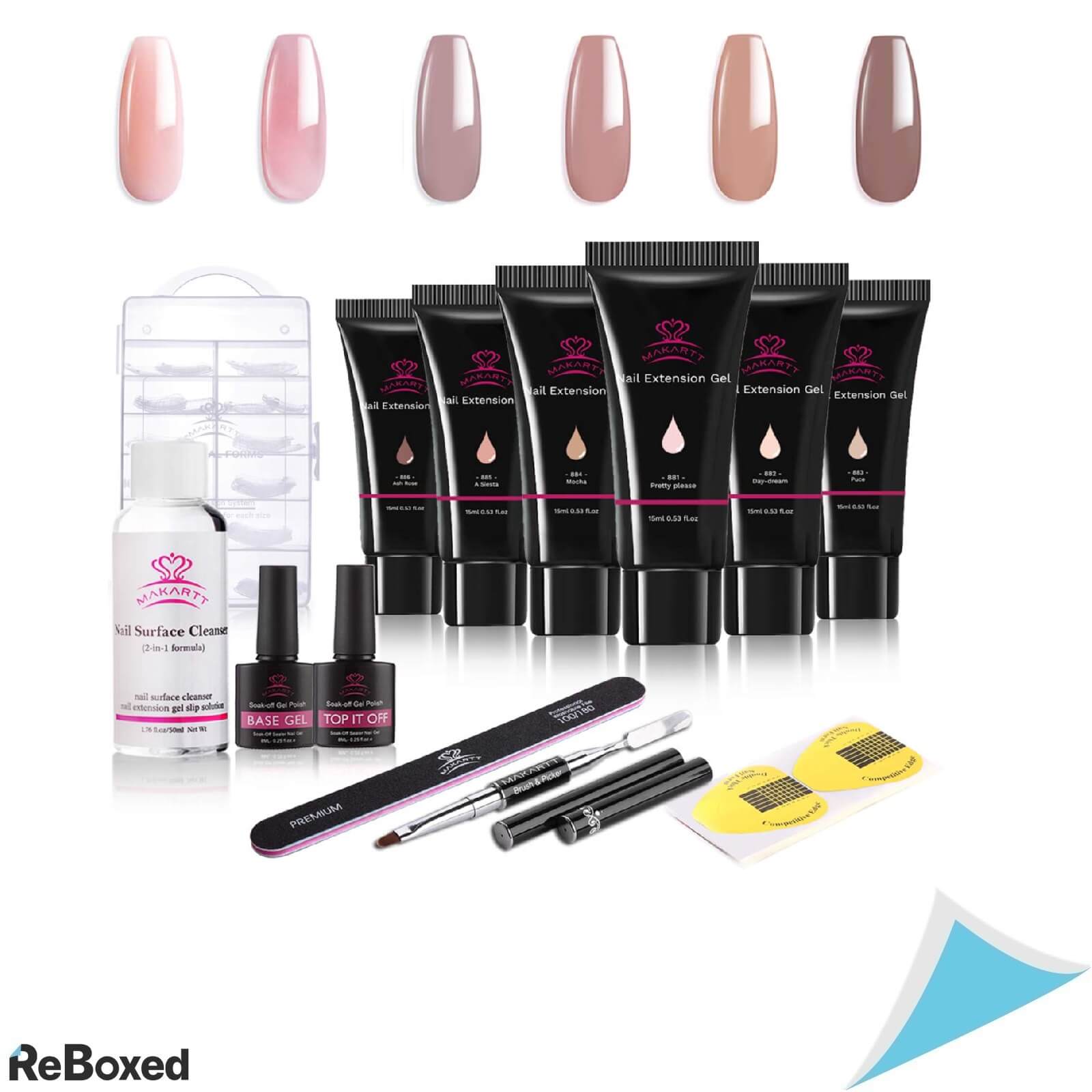 Makartt Gel Nail All-in-One Kit Set 6 Starter Kit Culori Inchise 15ml