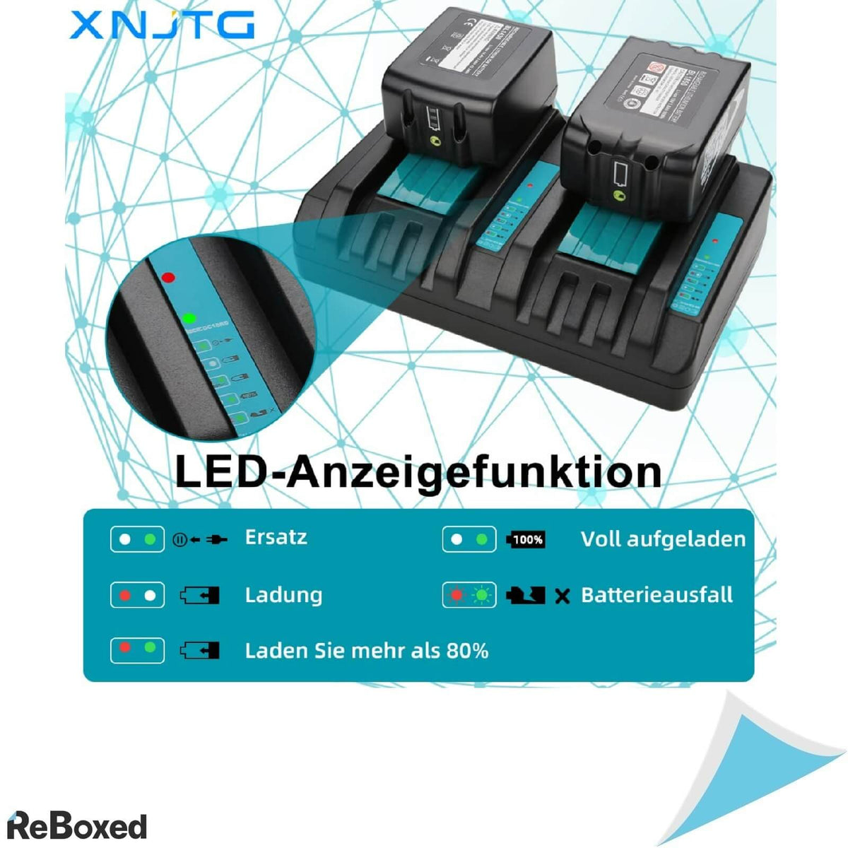 XNJTG Incarcator Dual OEM Makita Compatibil DC18RD 14.4-18V