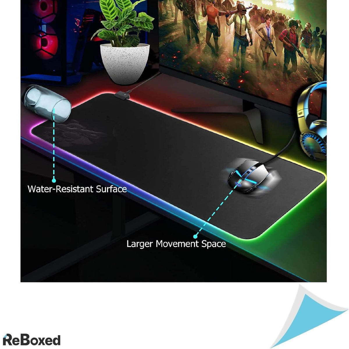 Mars Mouse Pad Gaming RGB USB Extra Large 800x300mm 14 moduri